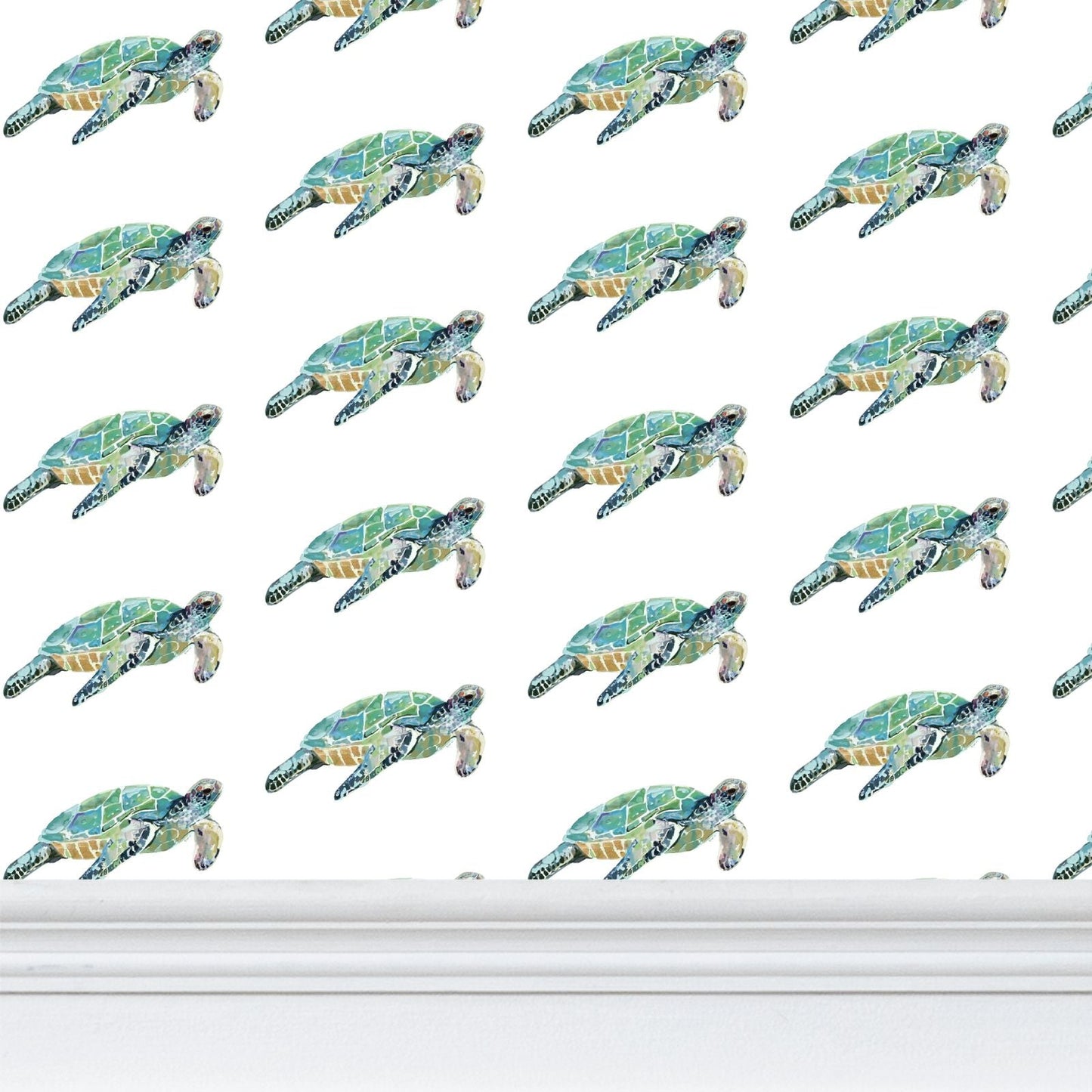 Sea Turtle Wallpaper - Blue Cava
