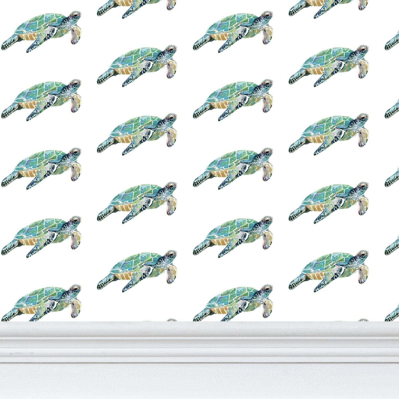 Sea Turtle Wallpaper - Blue Cava