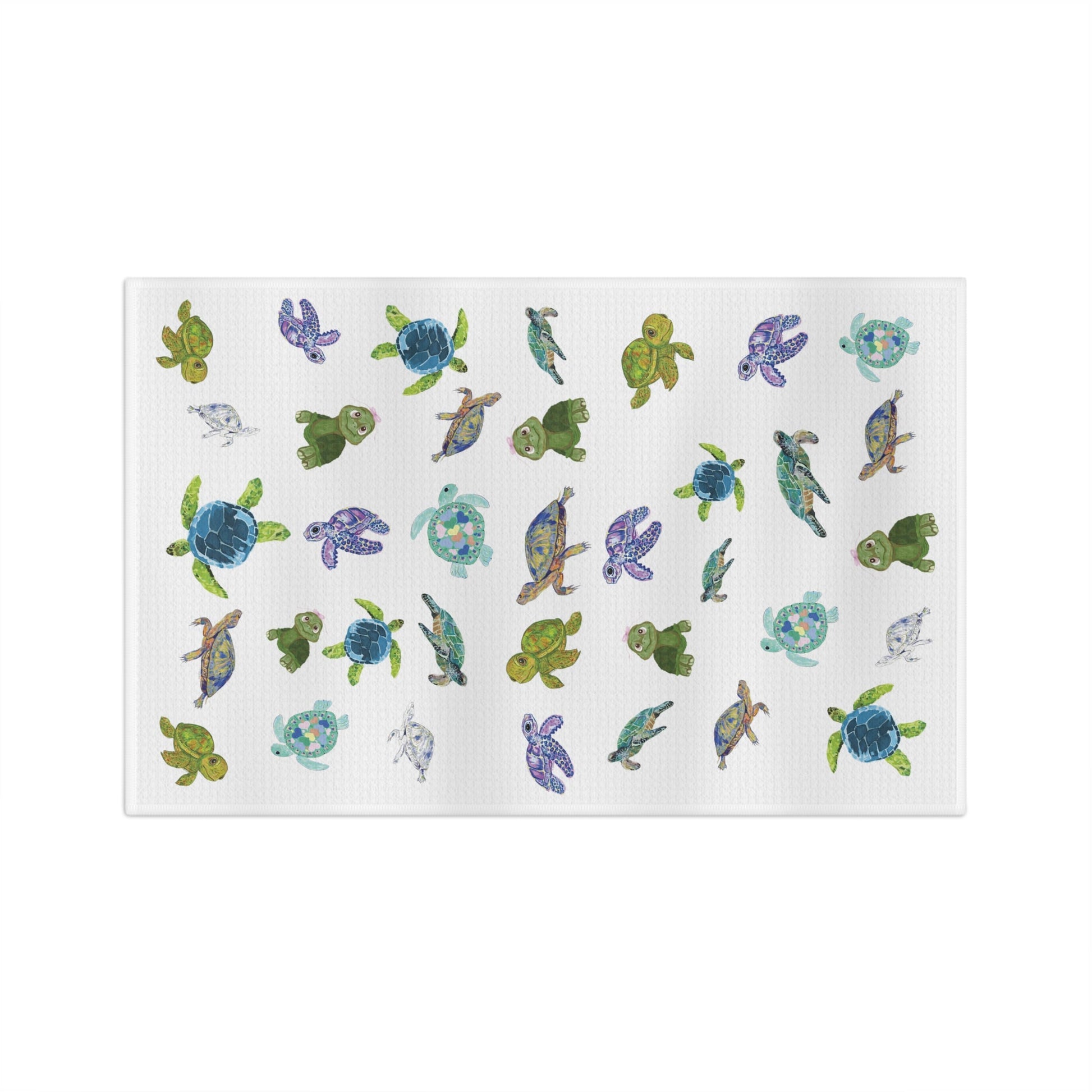 Sea Turtles 2024 Microfiber Tea Towel - Blue Cava