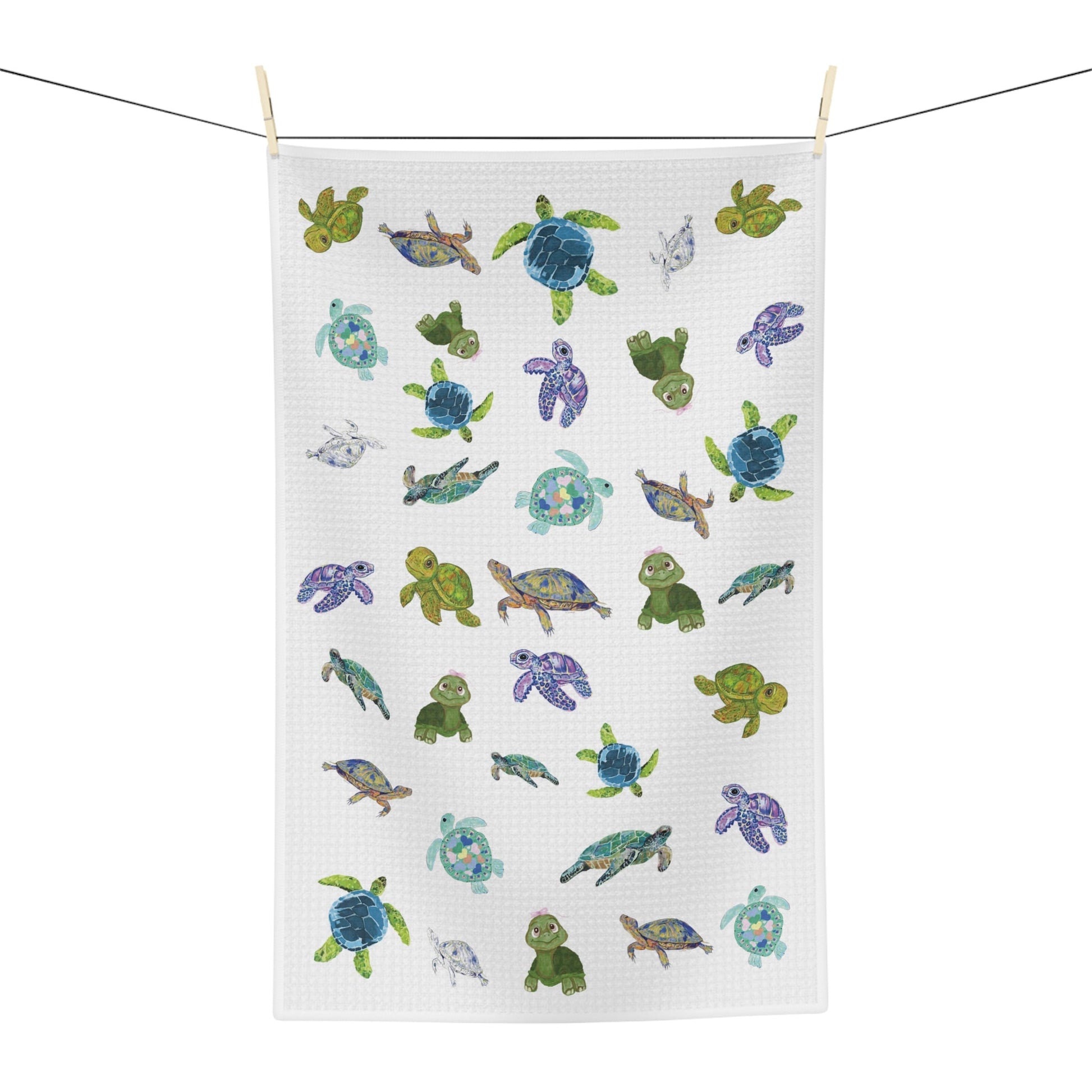 Sea Turtles 2024 Microfiber Tea Towel - Blue Cava