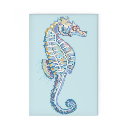 Seahorse Button Magnet Set - 1 pc or 10 pcs. - Blue Cava
