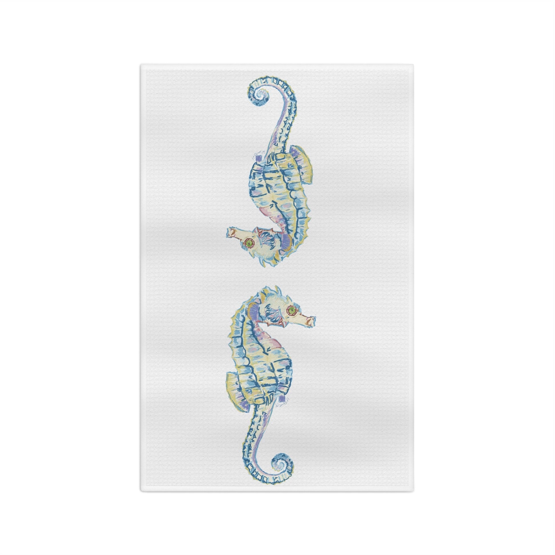 Seahorse Microfiber Tea Towel - Blue Cava