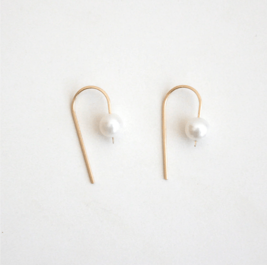Short Arc Threader Earrings - Hooks and Luxe - Blue Cava