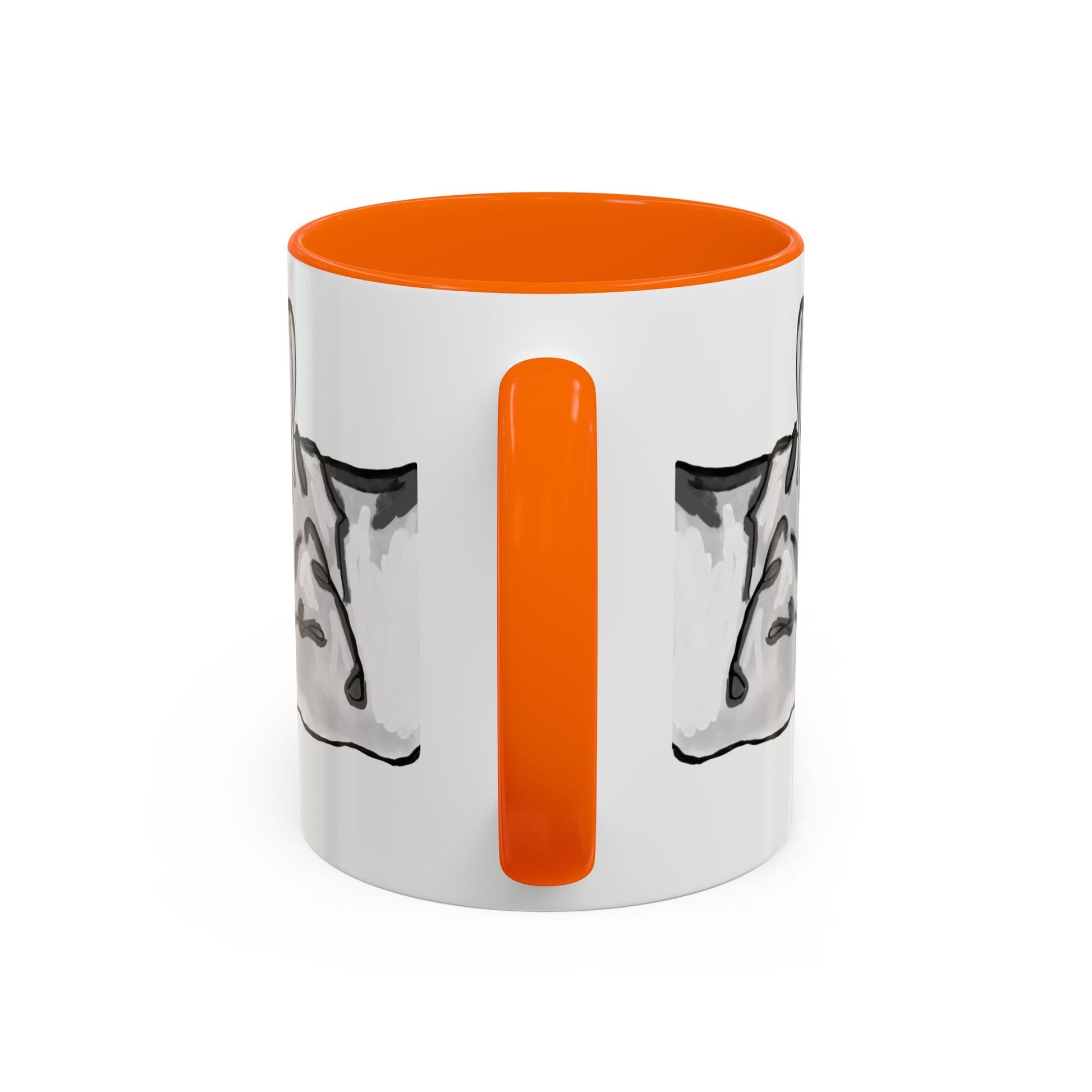 Sleeping French Bulldog Two - Tone Ceramic Mugs - 11 oz and 15 oz - Blue Cava
