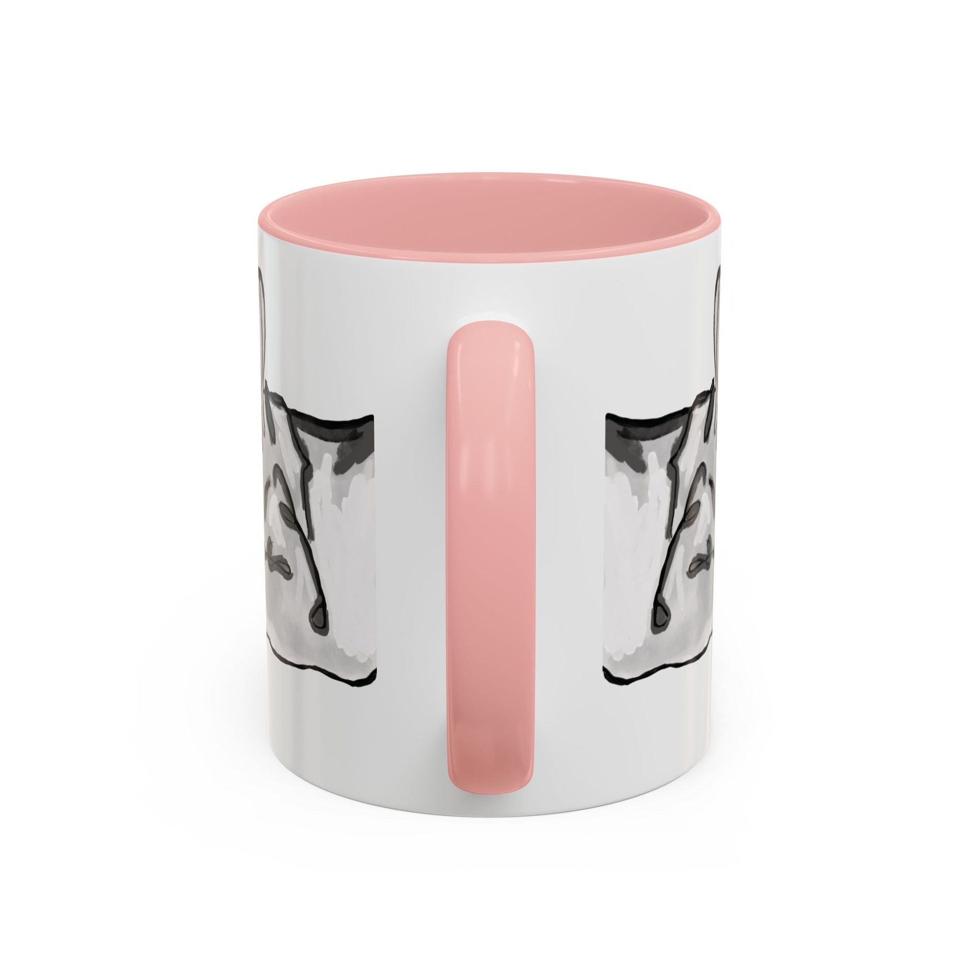Sleeping French Bulldog Two - Tone Ceramic Mugs - 11 oz and 15 oz - Blue Cava