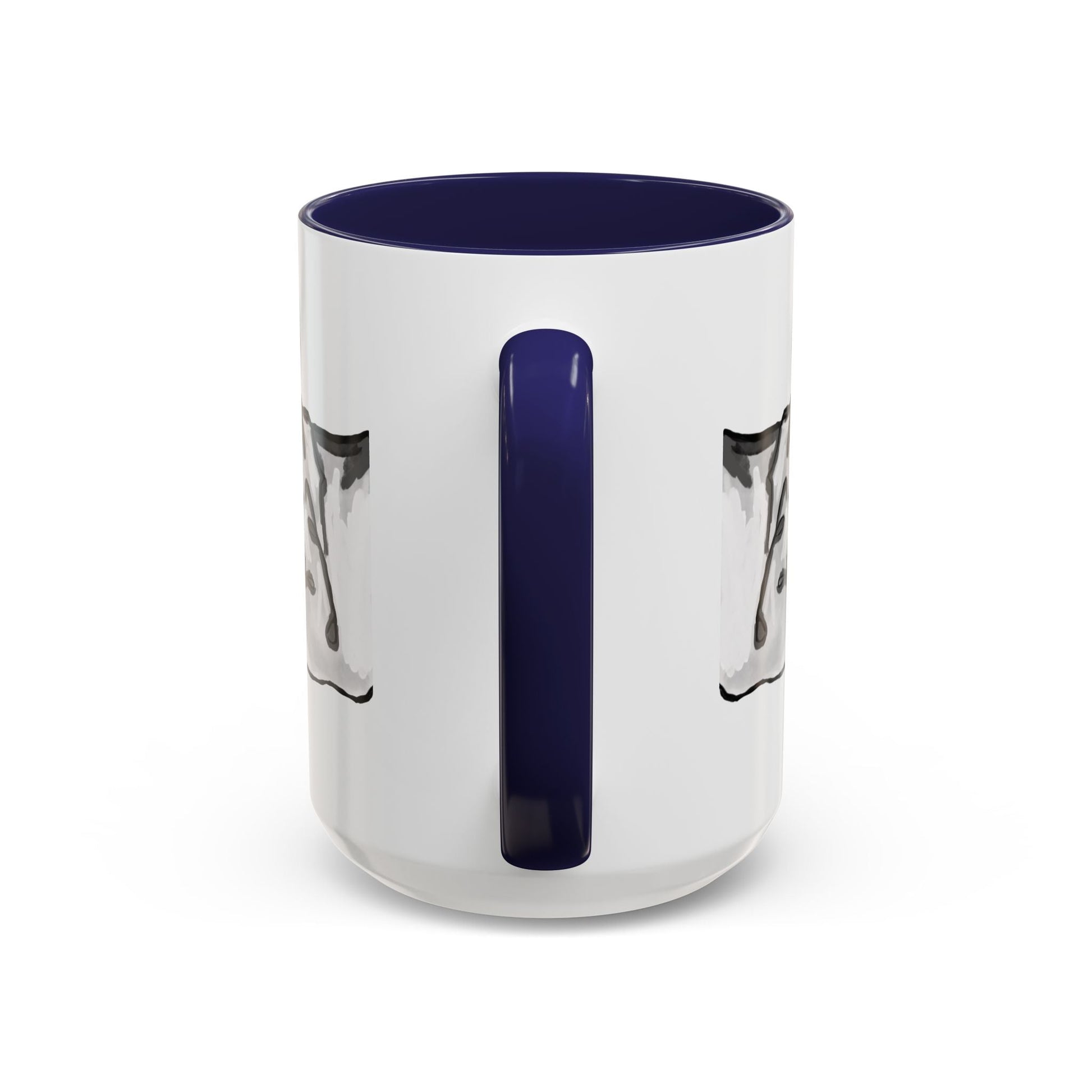 Sleeping French Bulldog Two - Tone Ceramic Mugs - 11 oz and 15 oz - Blue Cava