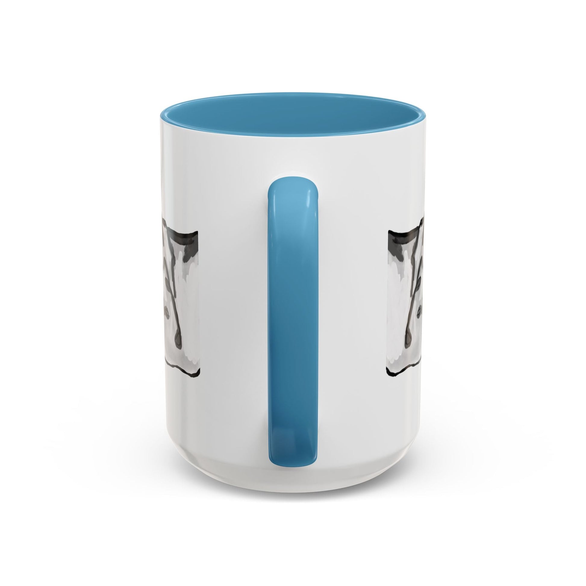 Sleeping French Bulldog Two - Tone Ceramic Mugs - 11 oz and 15 oz - Blue Cava