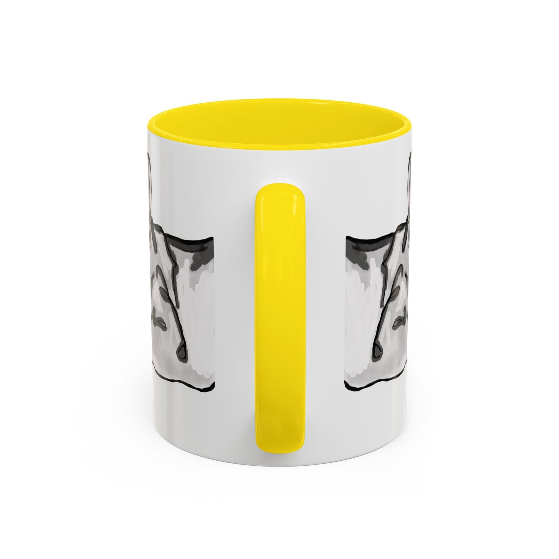Sleeping French Bulldog Two - Tone Ceramic Mugs - 11 oz and 15 oz - Blue Cava
