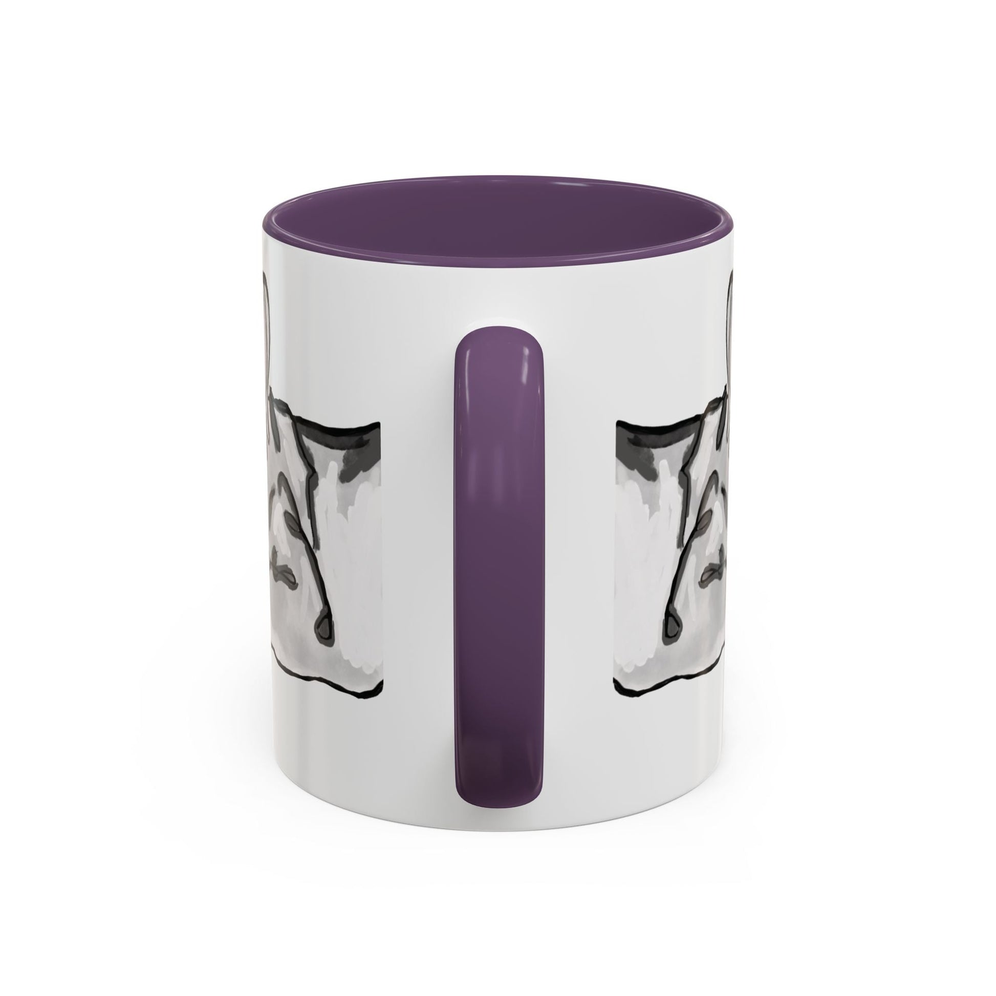 Sleeping French Bulldog Two - Tone Ceramic Mugs - 11 oz and 15 oz - Blue Cava