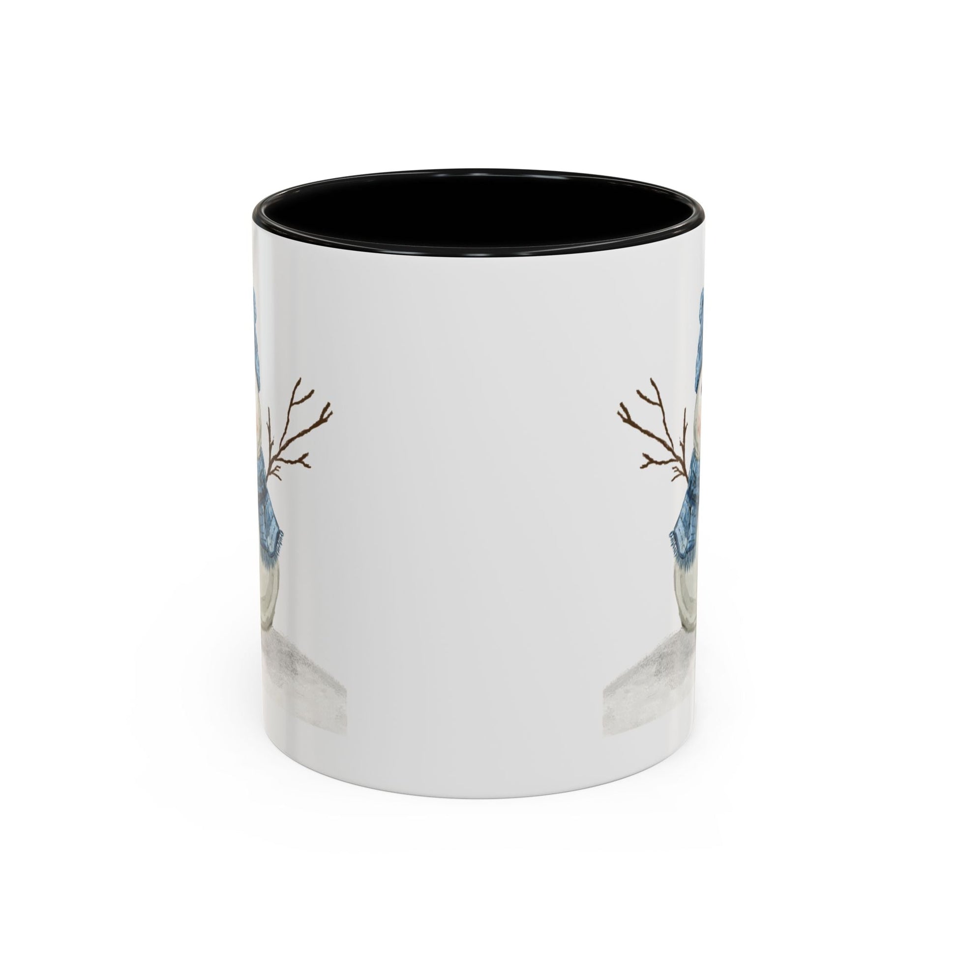 Snowman Accent Coffee Mug (11oz & 15oz) - Blue Cava