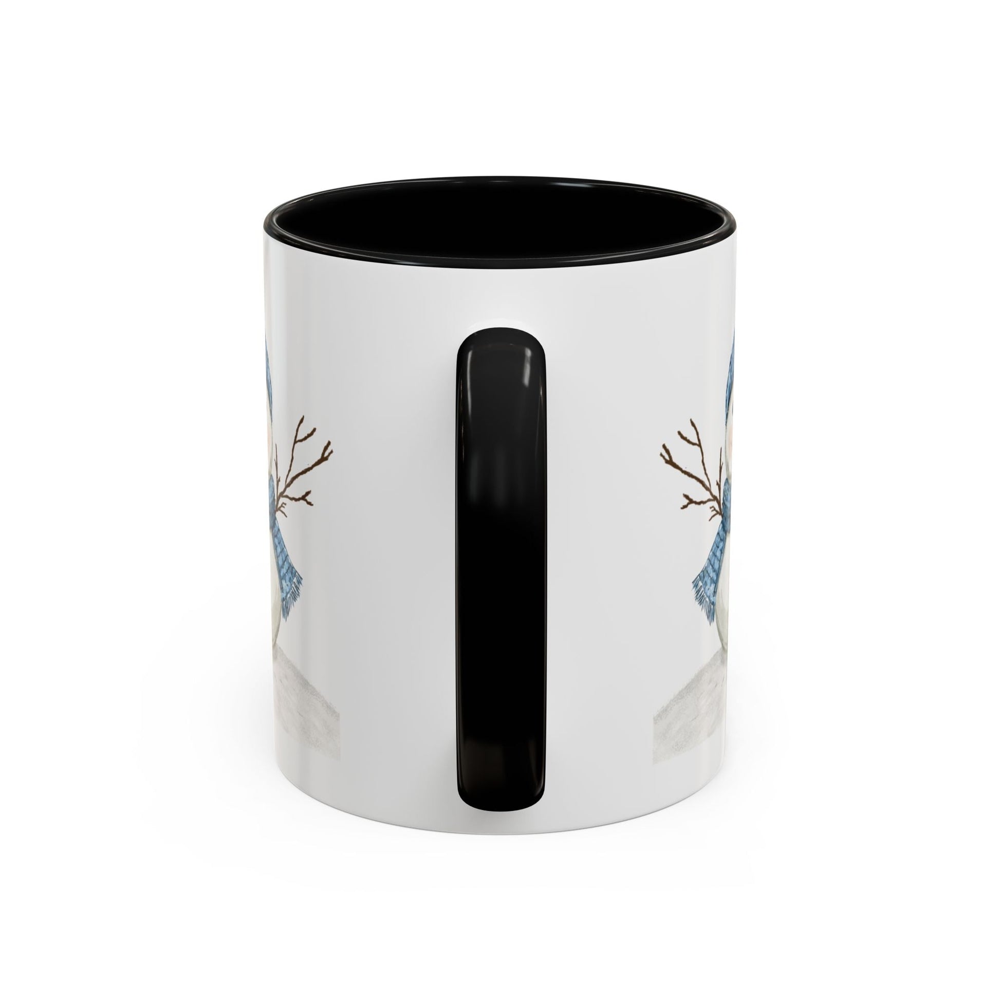 Snowman Accent Coffee Mug (11oz & 15oz) - Blue Cava