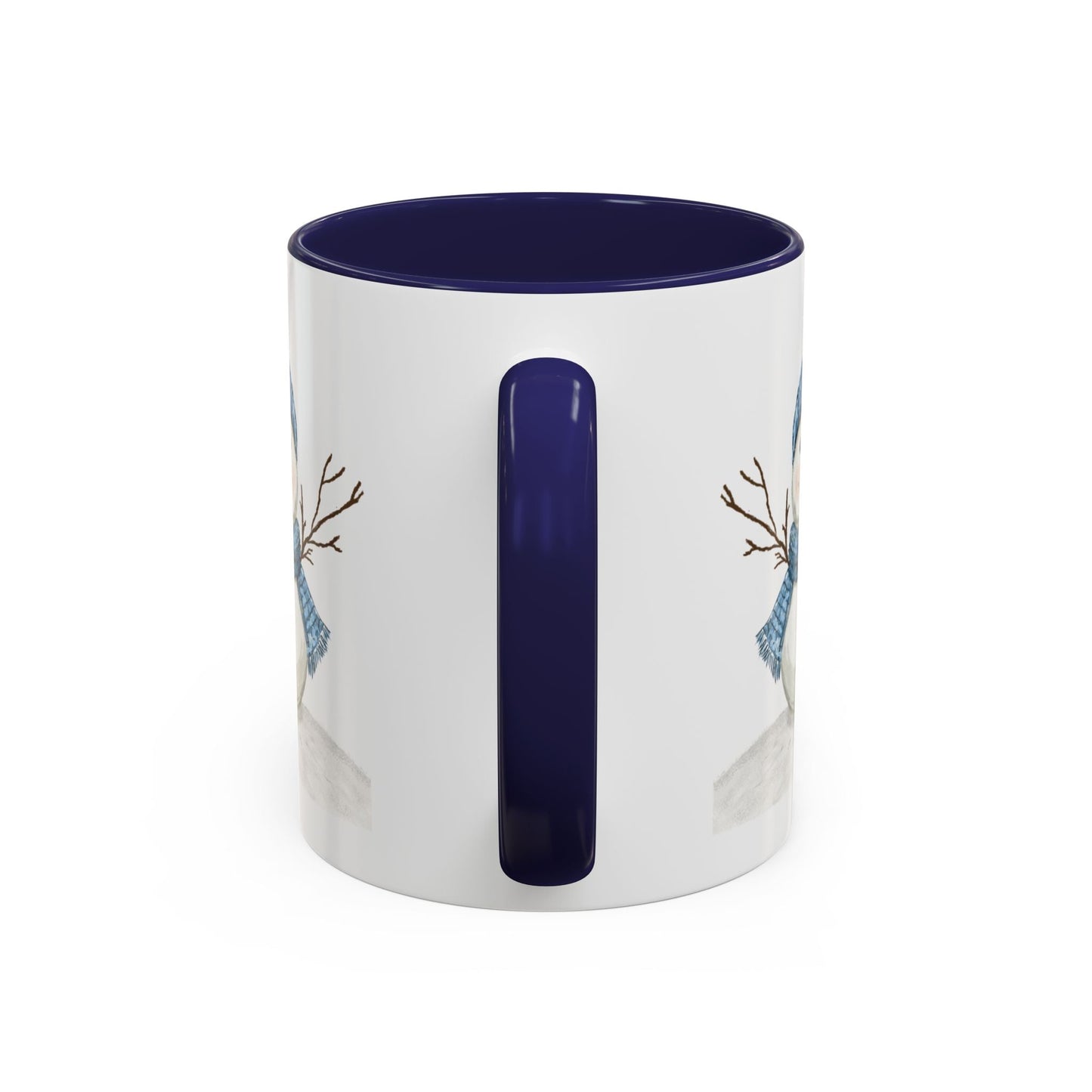 Snowman Accent Coffee Mug (11oz & 15oz) - Blue Cava