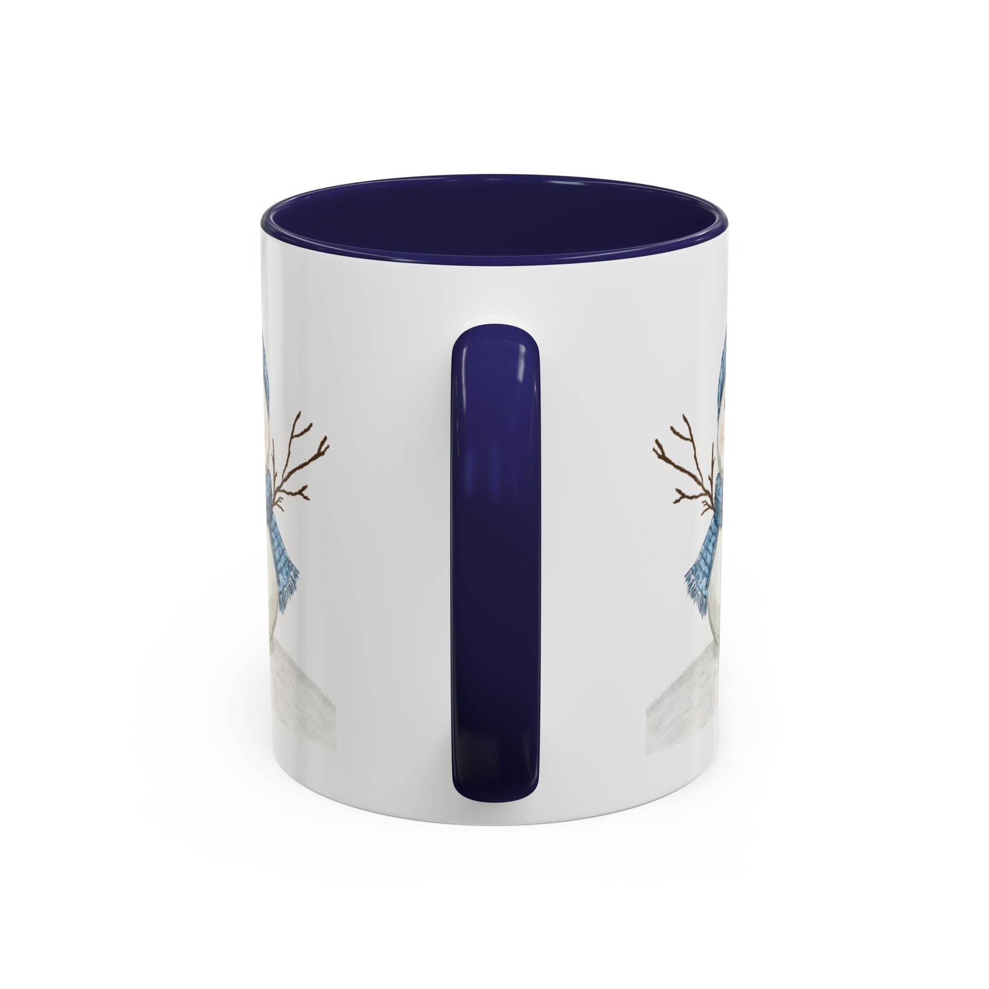 Snowman Accent Coffee Mug (11oz & 15oz) - Blue Cava
