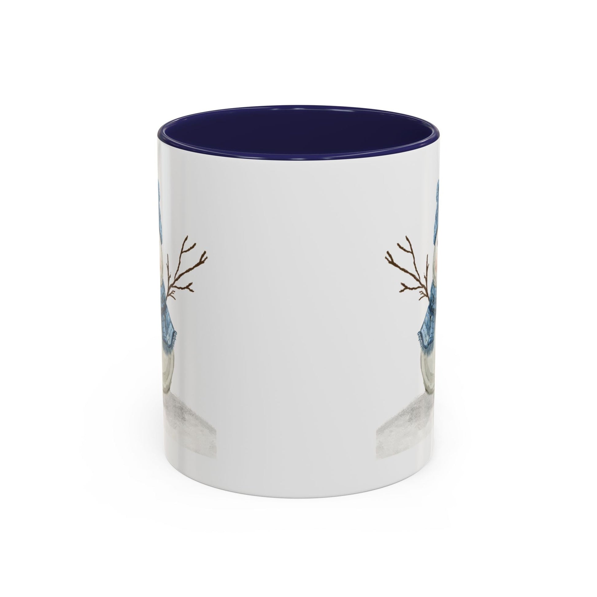 Snowman Accent Coffee Mug (11oz & 15oz) - Blue Cava