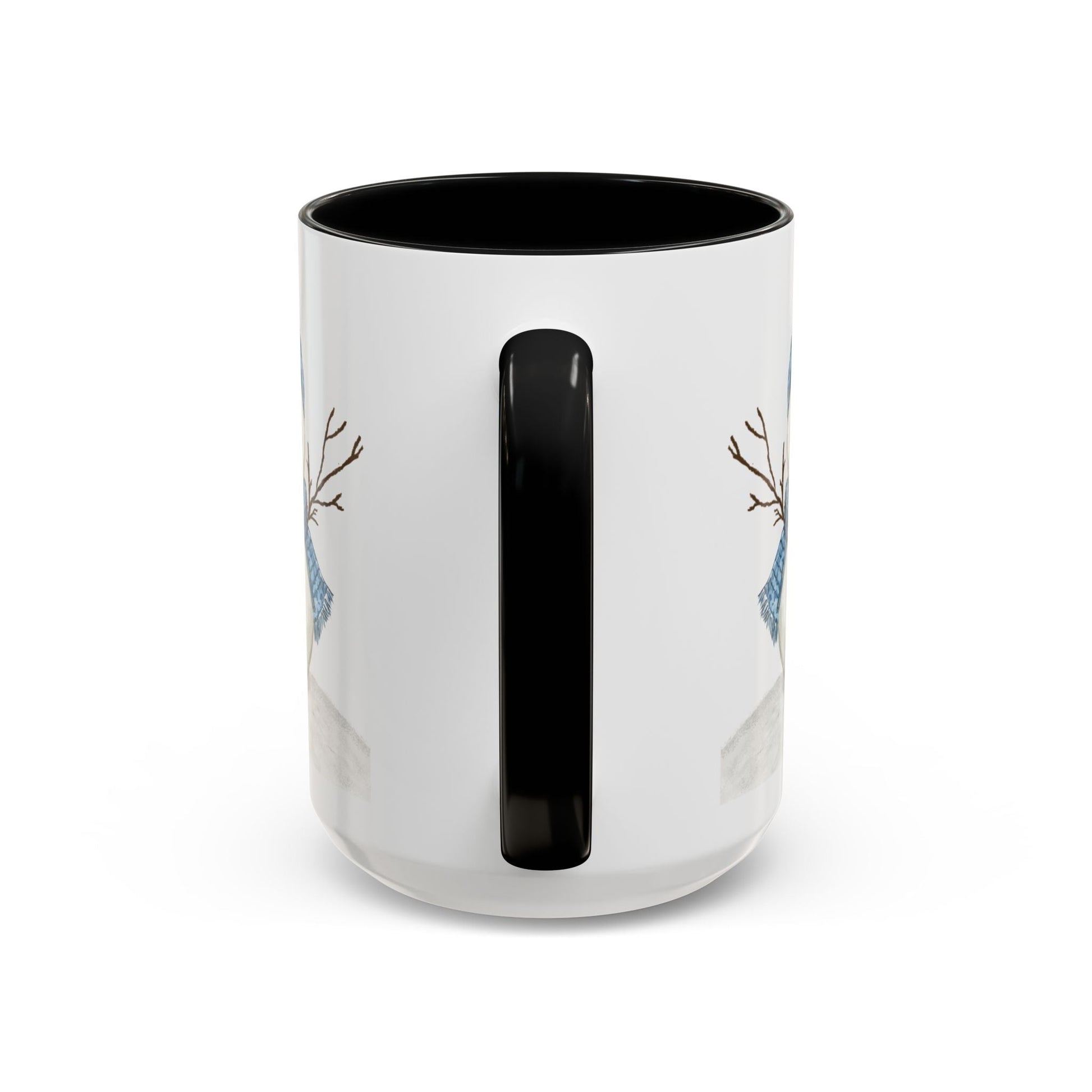 Snowman Accent Coffee Mug (11oz & 15oz) - Blue Cava