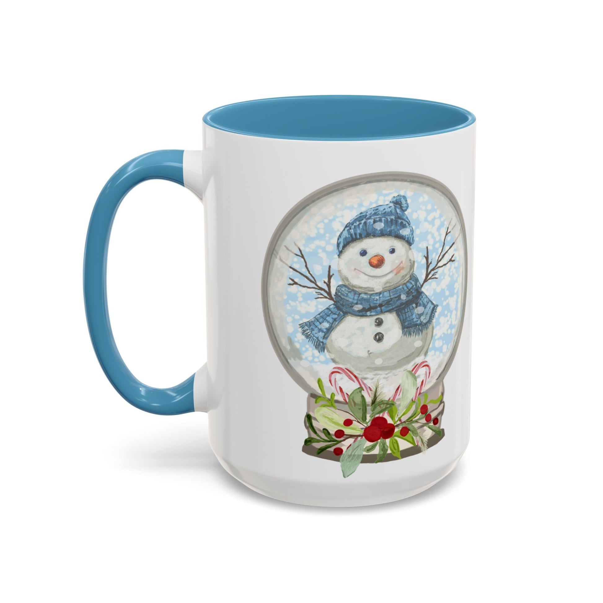 Snowman Globe Two Tone Ceramic Mug - Blue Cava