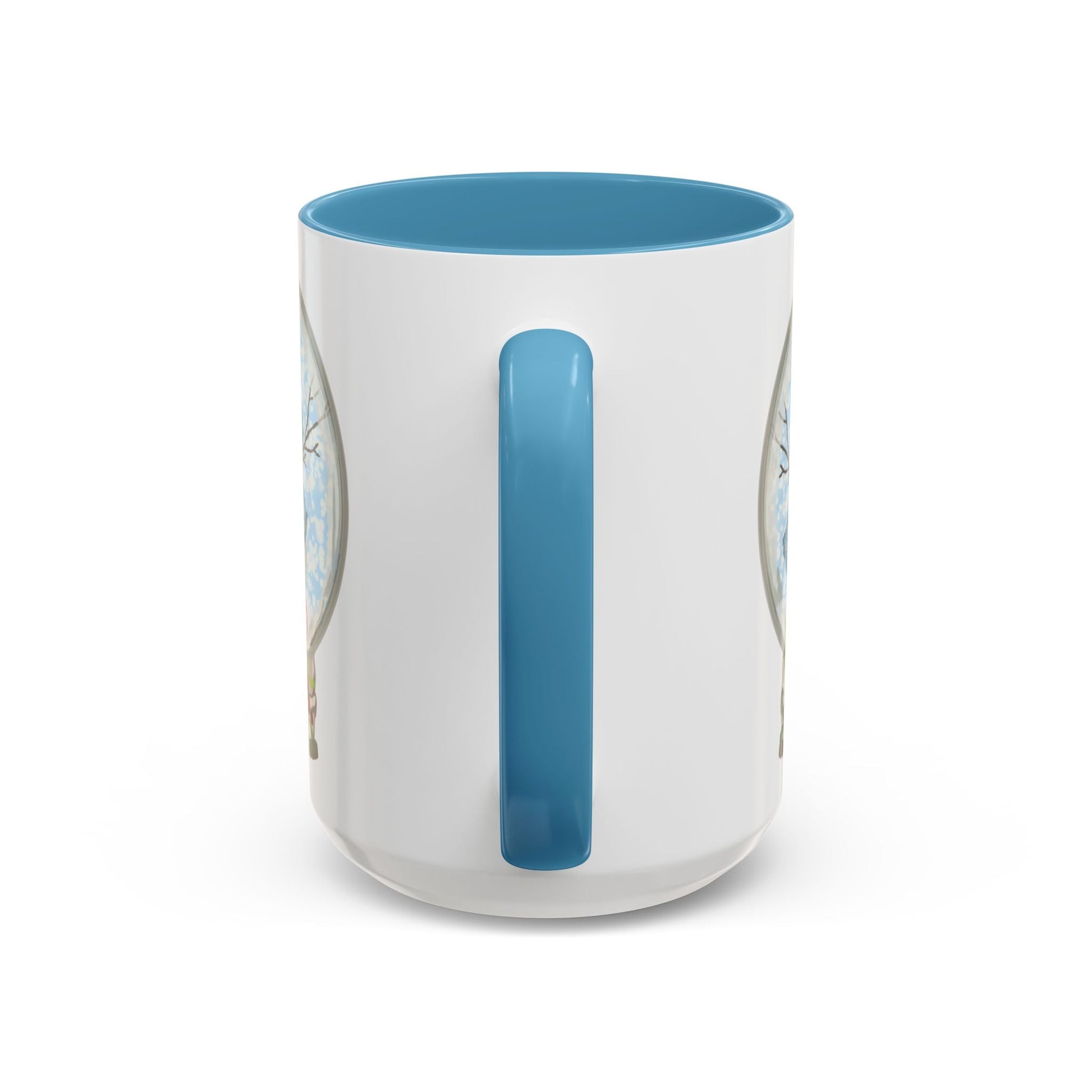 Snowman Globe Two Tone Ceramic Mug - Blue Cava