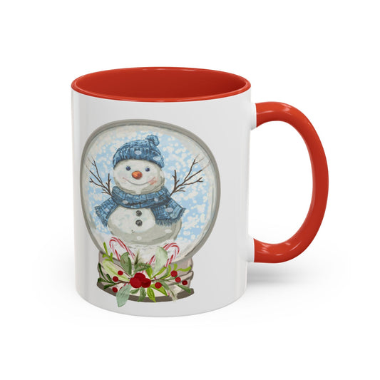 Snowman Globe Two Tone Ceramic Mug - Blue Cava