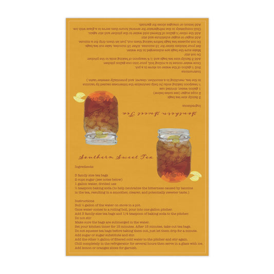 Southern Sweet Tea Recipe Towel - Eco - Friendly - Blue Cava