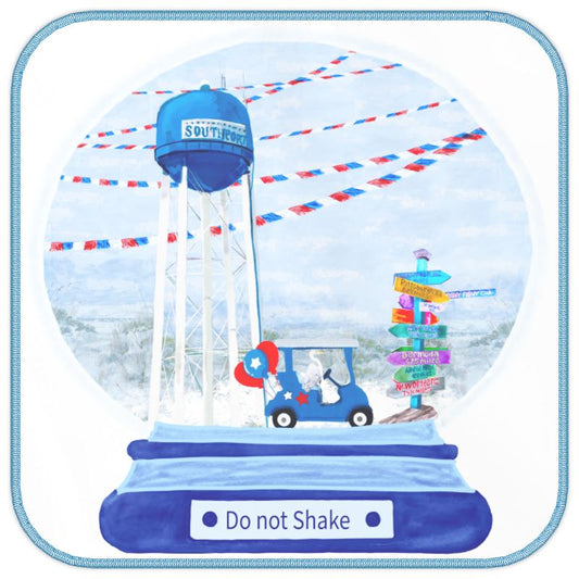 Southport Globe 14" Towel - Blue Cava