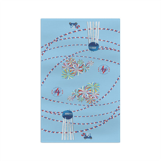 Southport July 4th Microfiber Waffle Towel - Blue Cava