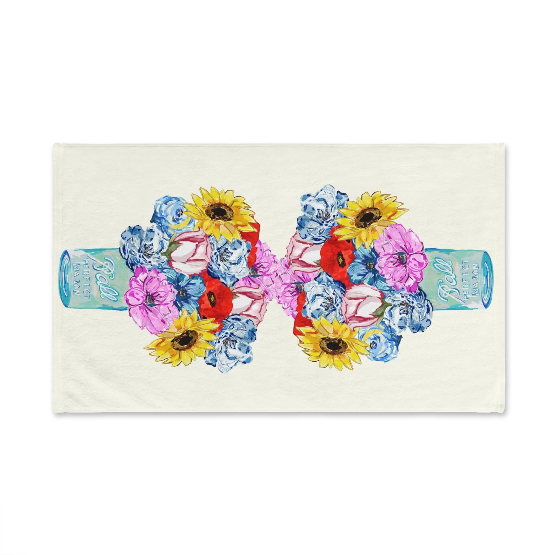 Spring Floral Hand Towel - Blue Cava