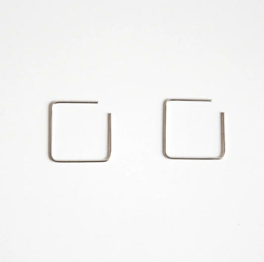 Square Hoop Earrings - Hooks and Luxe - Blue Cava