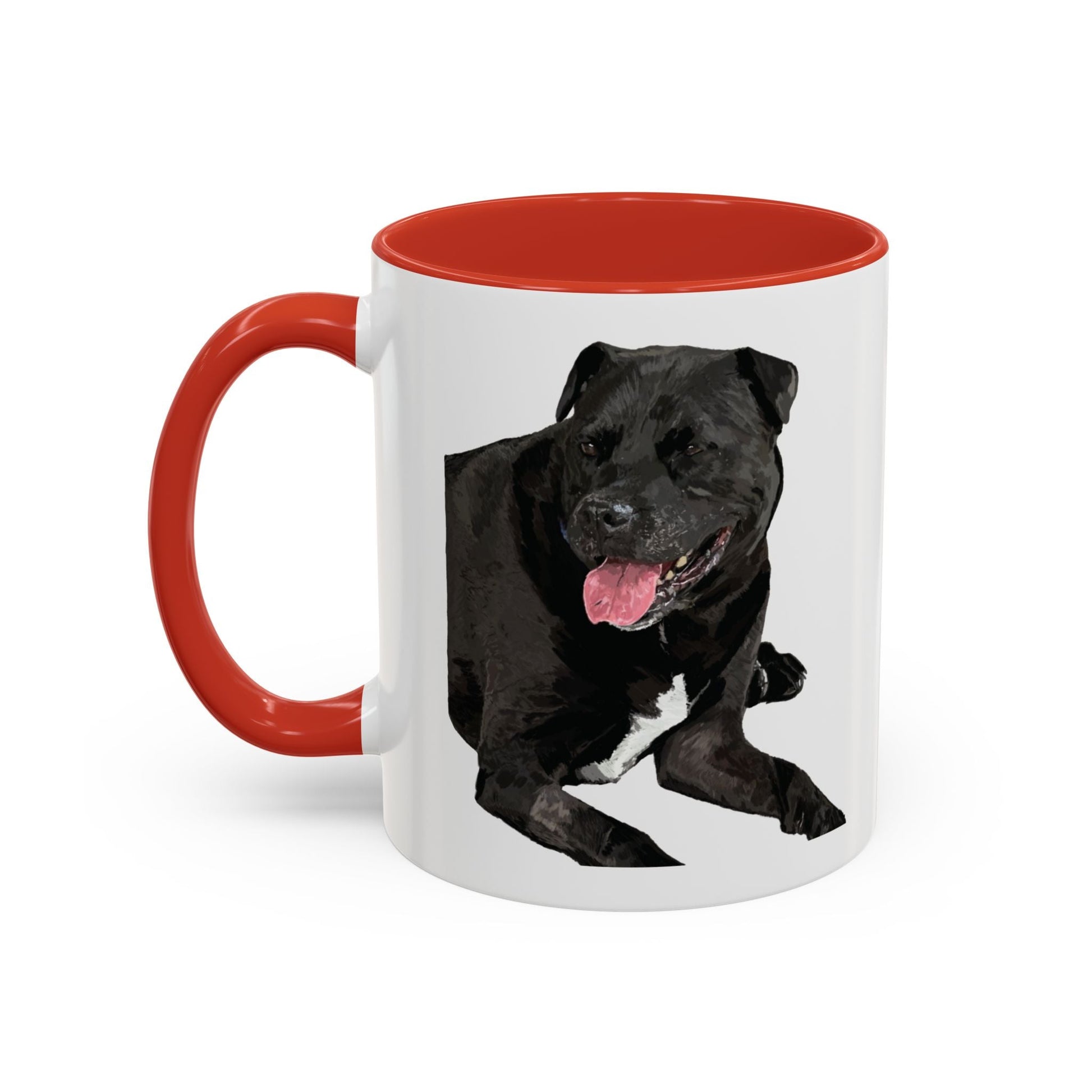 Staffordshire Bull Terrier Two Tone Ceramic Mug - 11 oz & 15 oz - Blue Cava