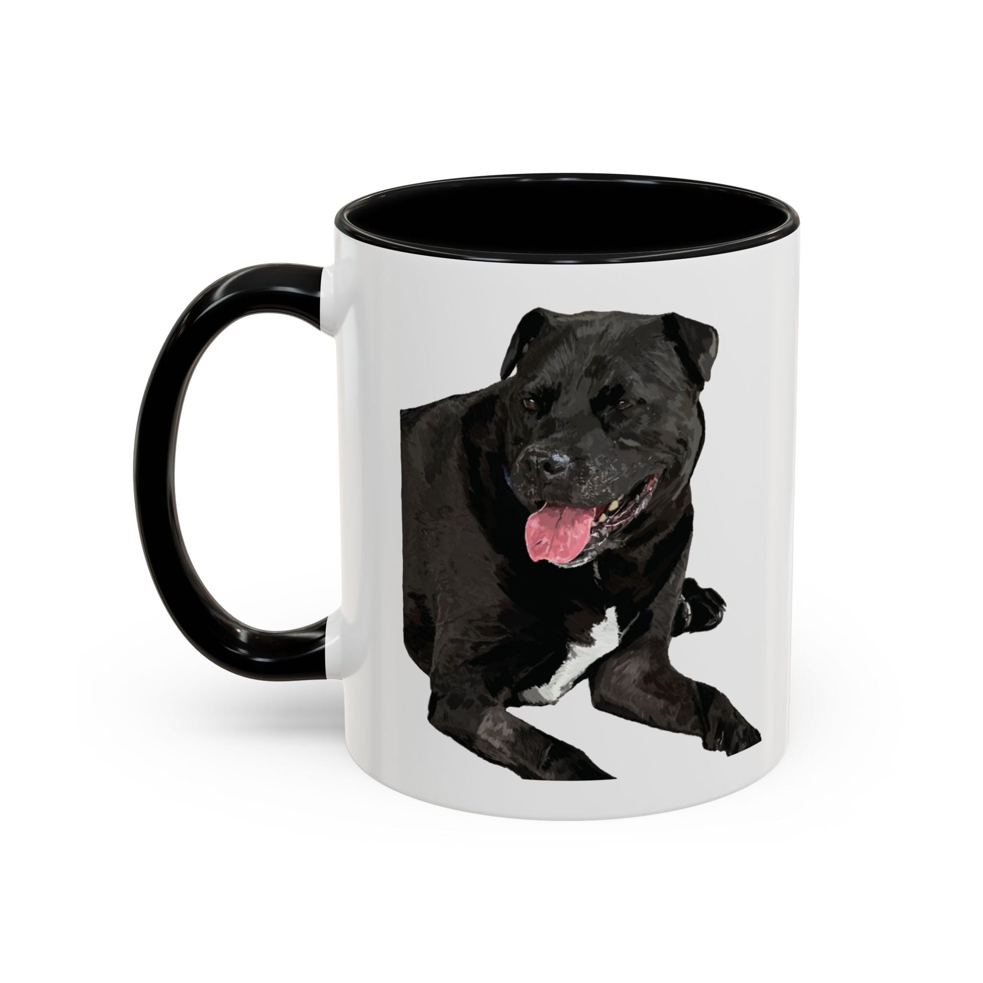 Staffordshire Bull Terrier Two Tone Ceramic Mug - 11 oz & 15 oz - Blue Cava