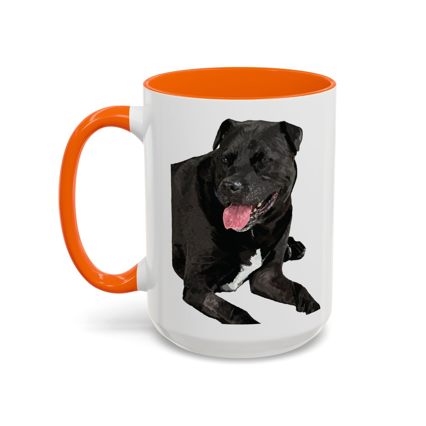 Staffordshire Bull Terrier Two Tone Ceramic Mug - 11 oz & 15 oz - Blue Cava