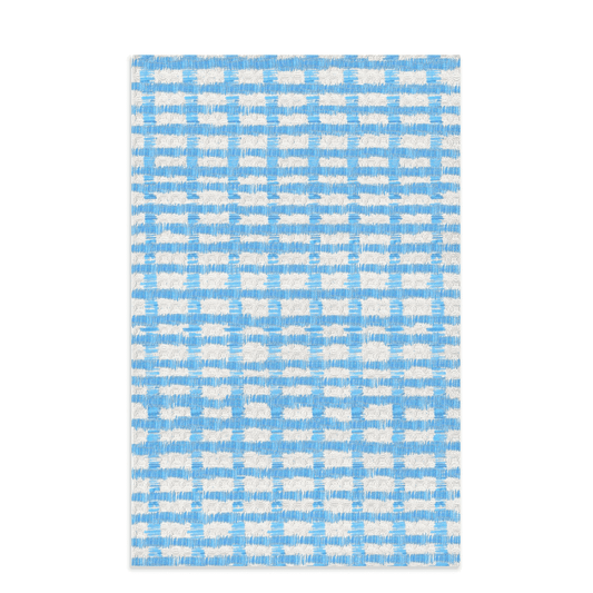 Striped Microfiber Waffle Towel - Blue Cava