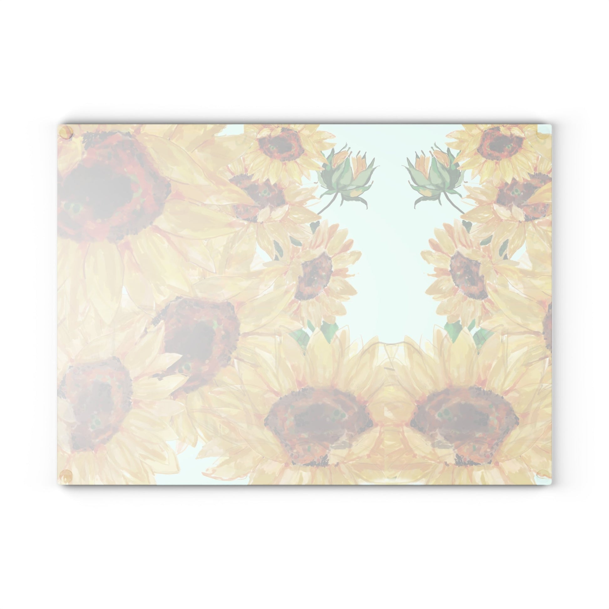 Sunflower Glass Cutting Board | Floral Kitchen Decor - Blue Cava
