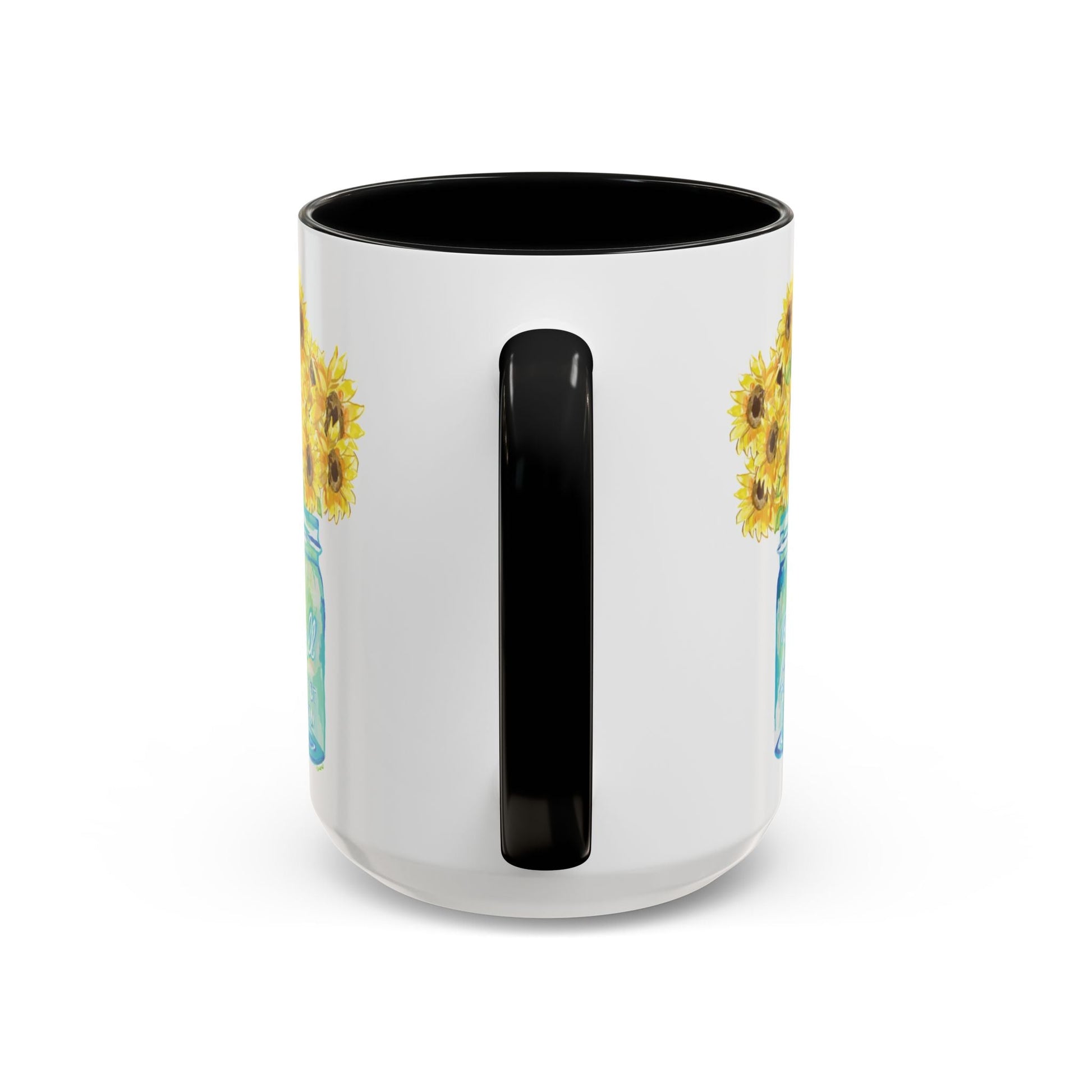 Sunflower Mason Jar Coffee Mug (11, 15oz) - Blue Cava