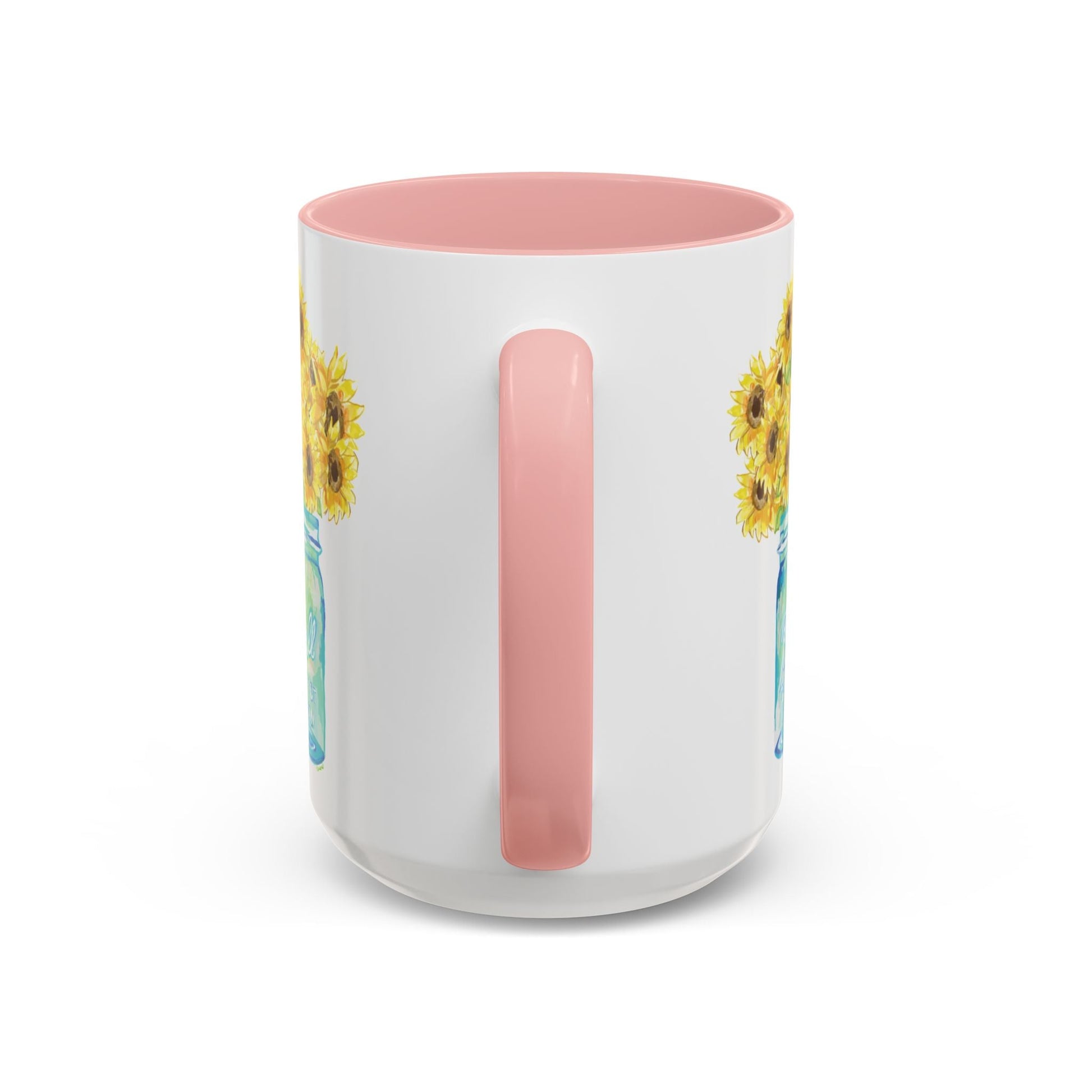 Sunflower Mason Jar Coffee Mug (11, 15oz) - Blue Cava