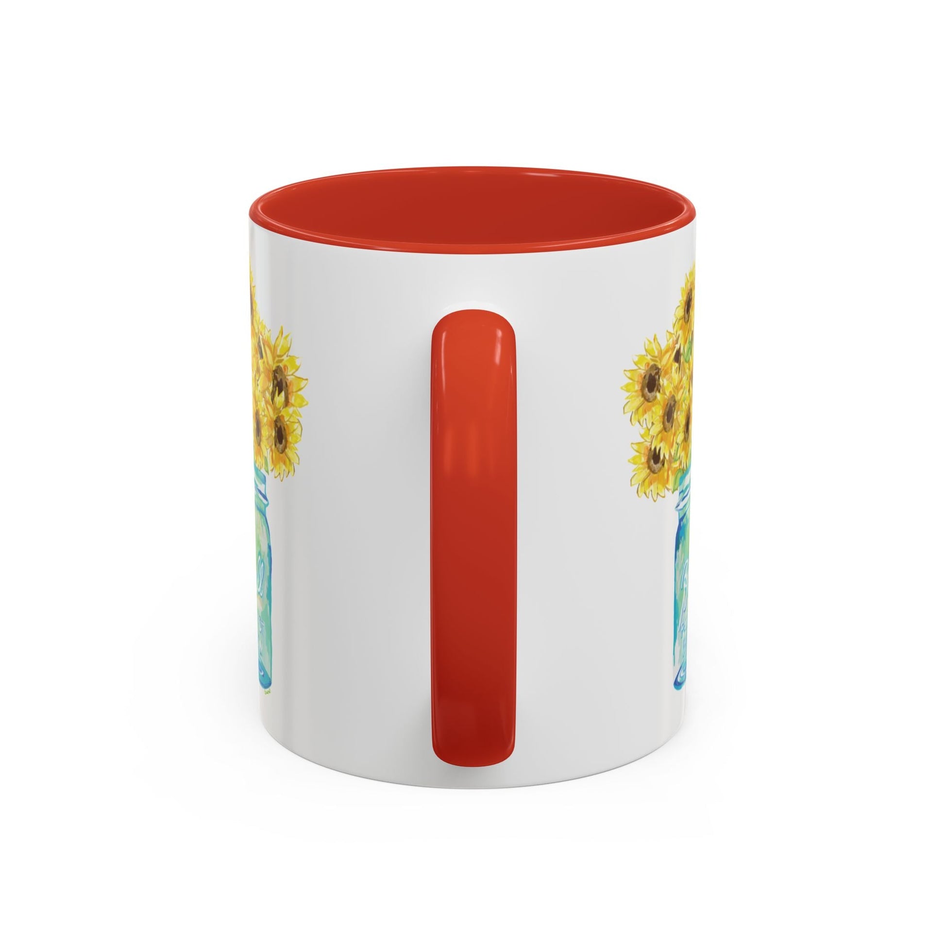Sunflower Mason Jar Coffee Mug (11, 15oz) - Blue Cava