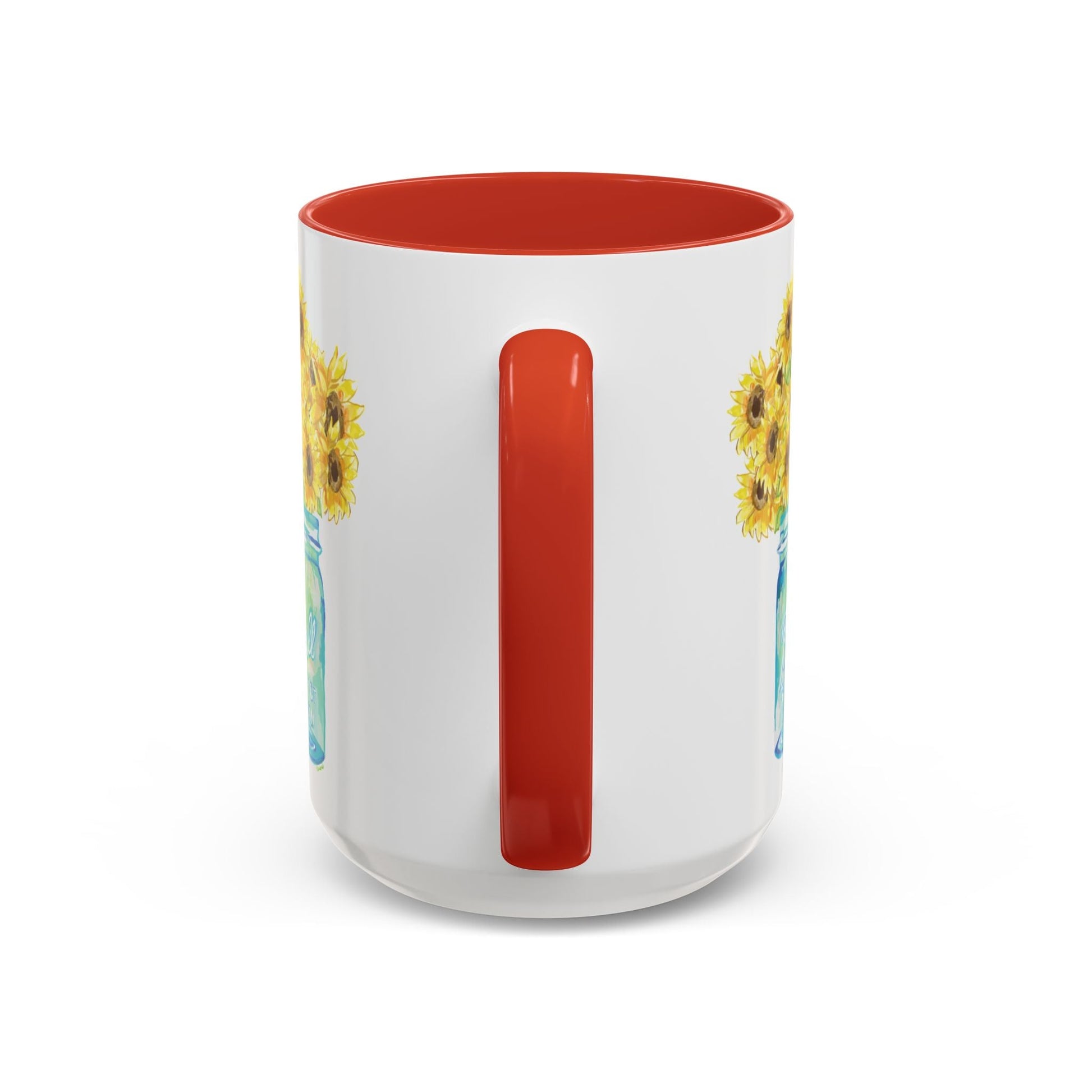 Sunflower Mason Jar Coffee Mug (11, 15oz) - Blue Cava