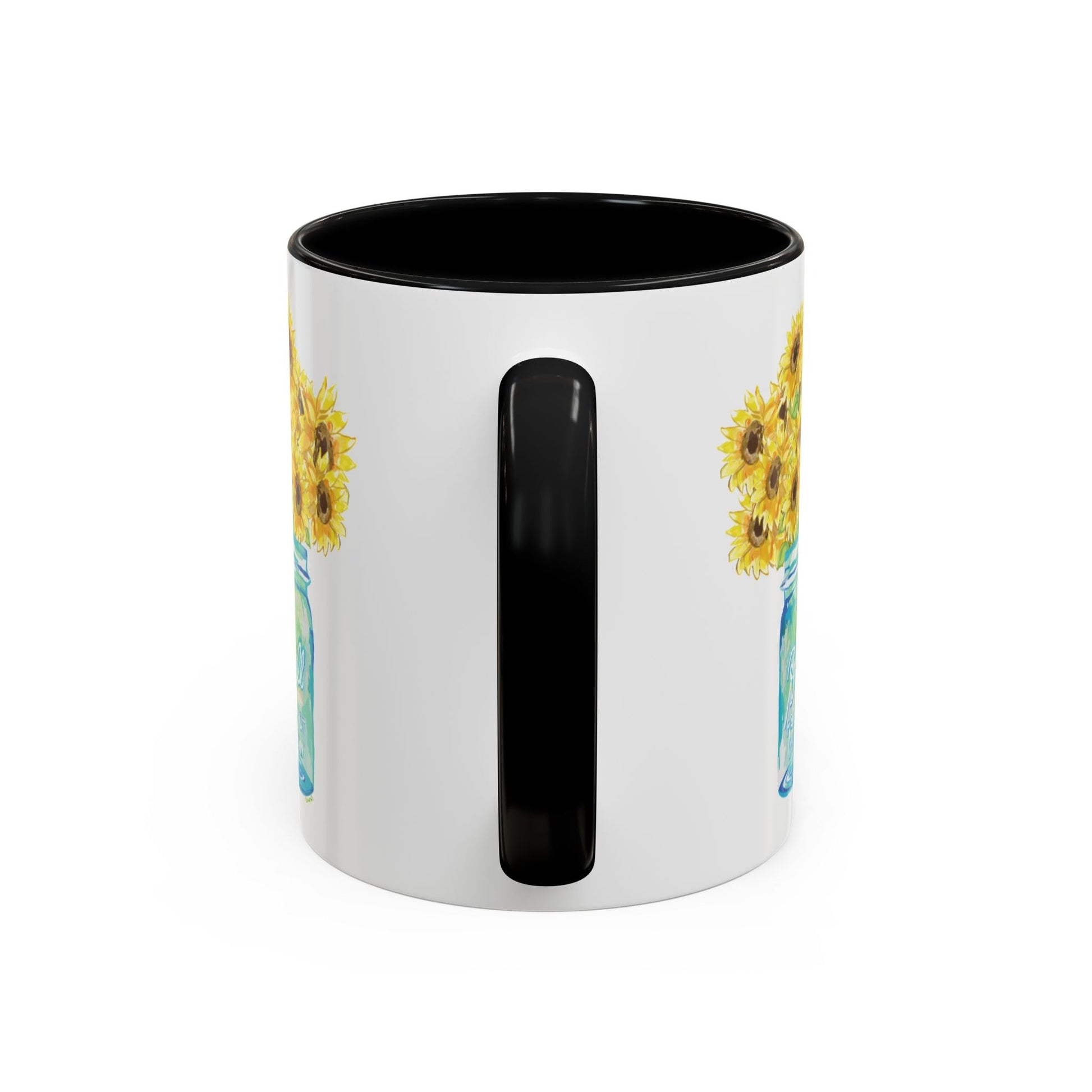 Sunflower Mason Jar Coffee Mug (11, 15oz) - Blue Cava