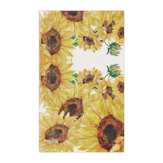 Sunflower Tea Towels - Floral Decor - Blue Cava