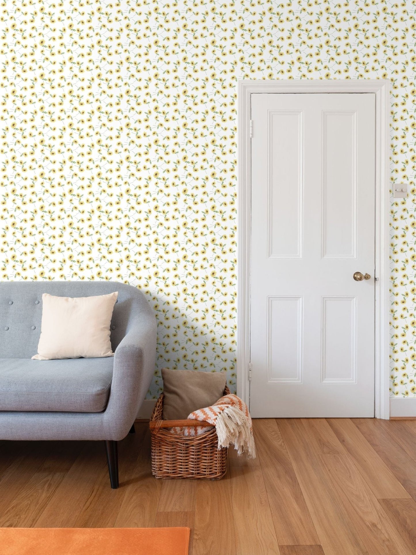 Sunflower Wallpaper - Blue Cava