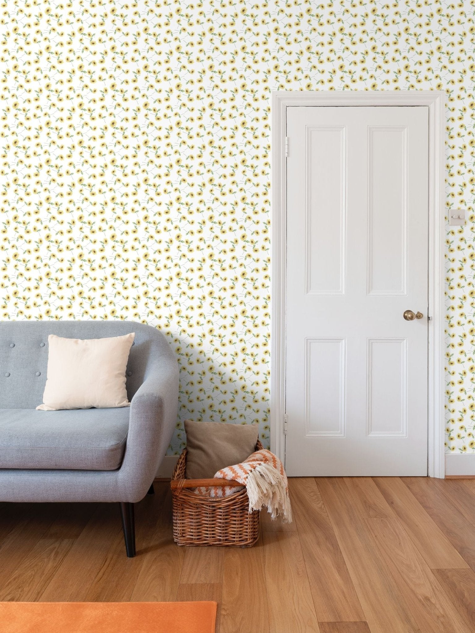 Sunflower Wallpaper - Blue Cava
