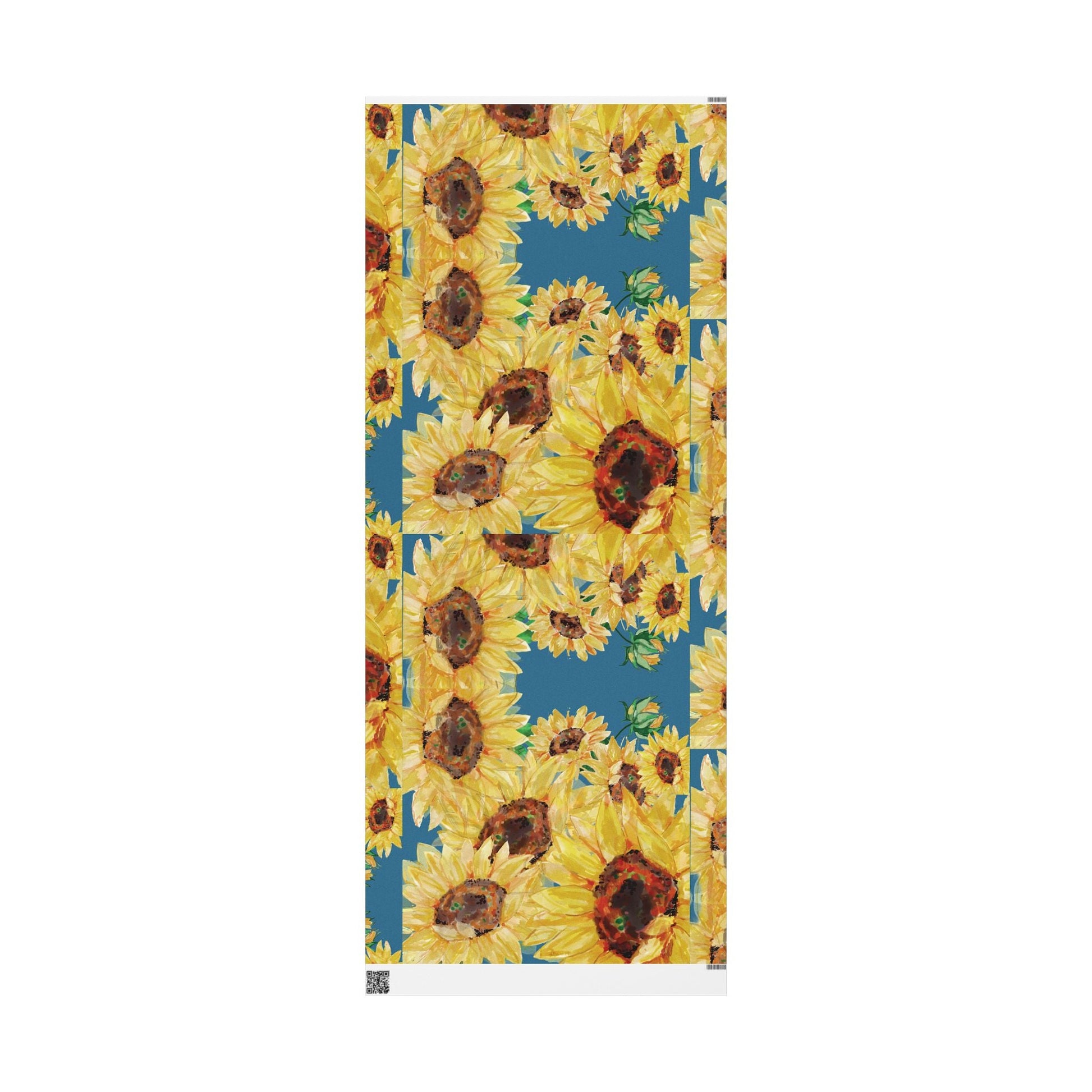 Sunflower Wrapping Paper Roll – Eco - Friendly Gift Packaging - Blue Cava