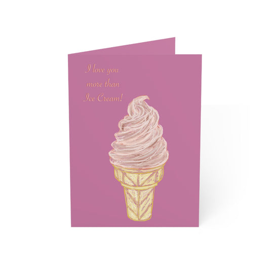 Sweet Ice Cream Love Greeting Cards Set - Blue Cava