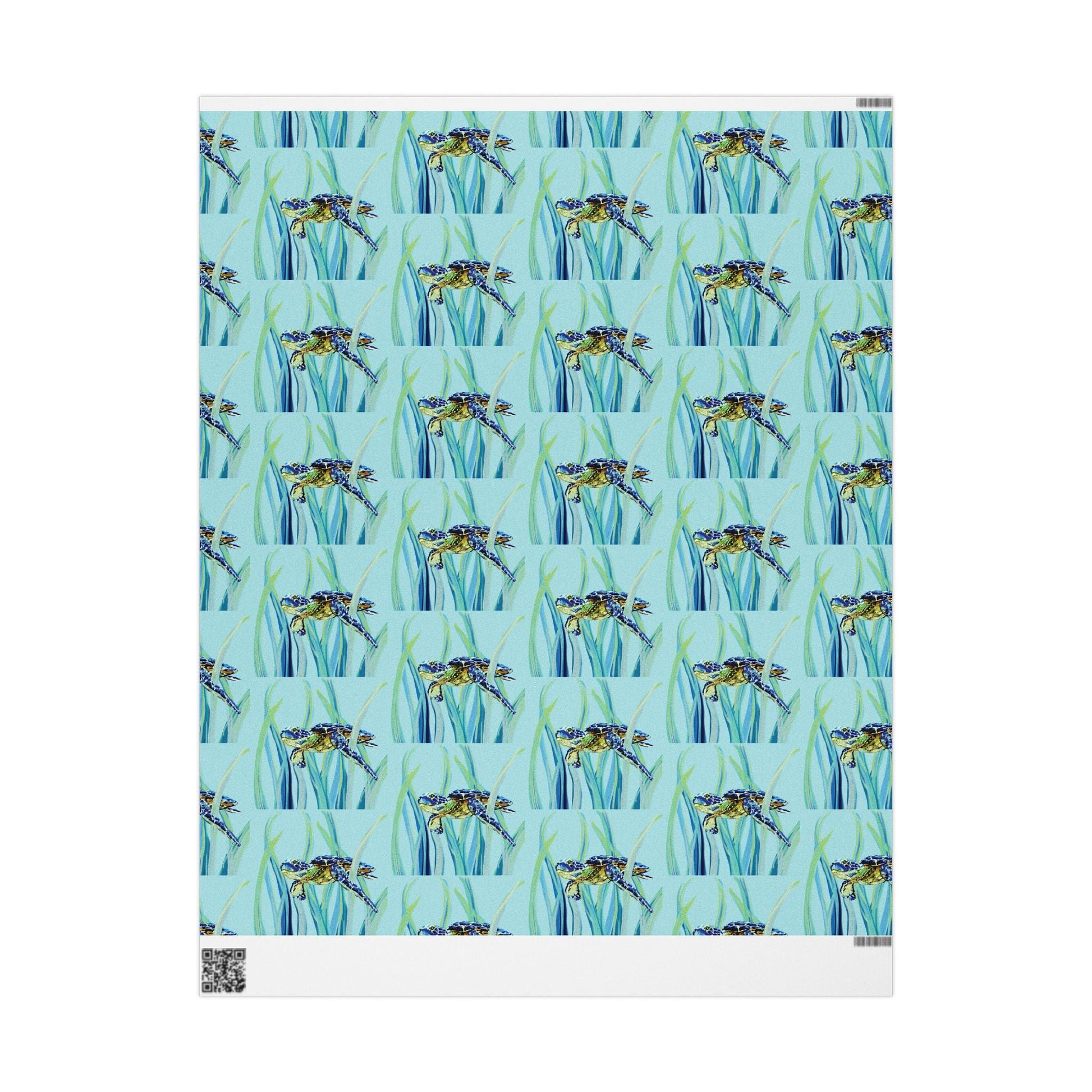 Swimming Sea Turtle Wrapping Paper - Blue Cava