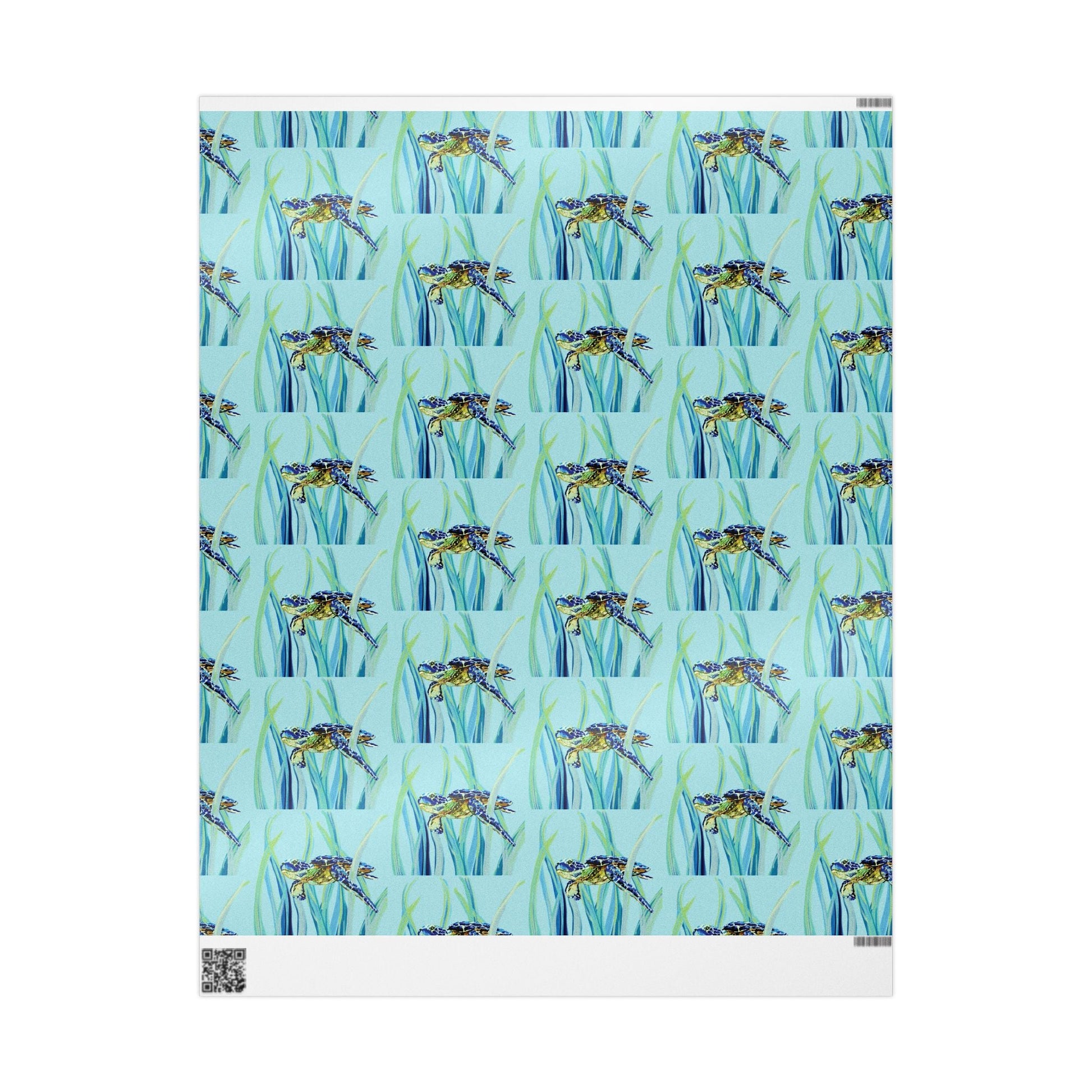 Swimming Sea Turtle Wrapping Paper - Blue Cava