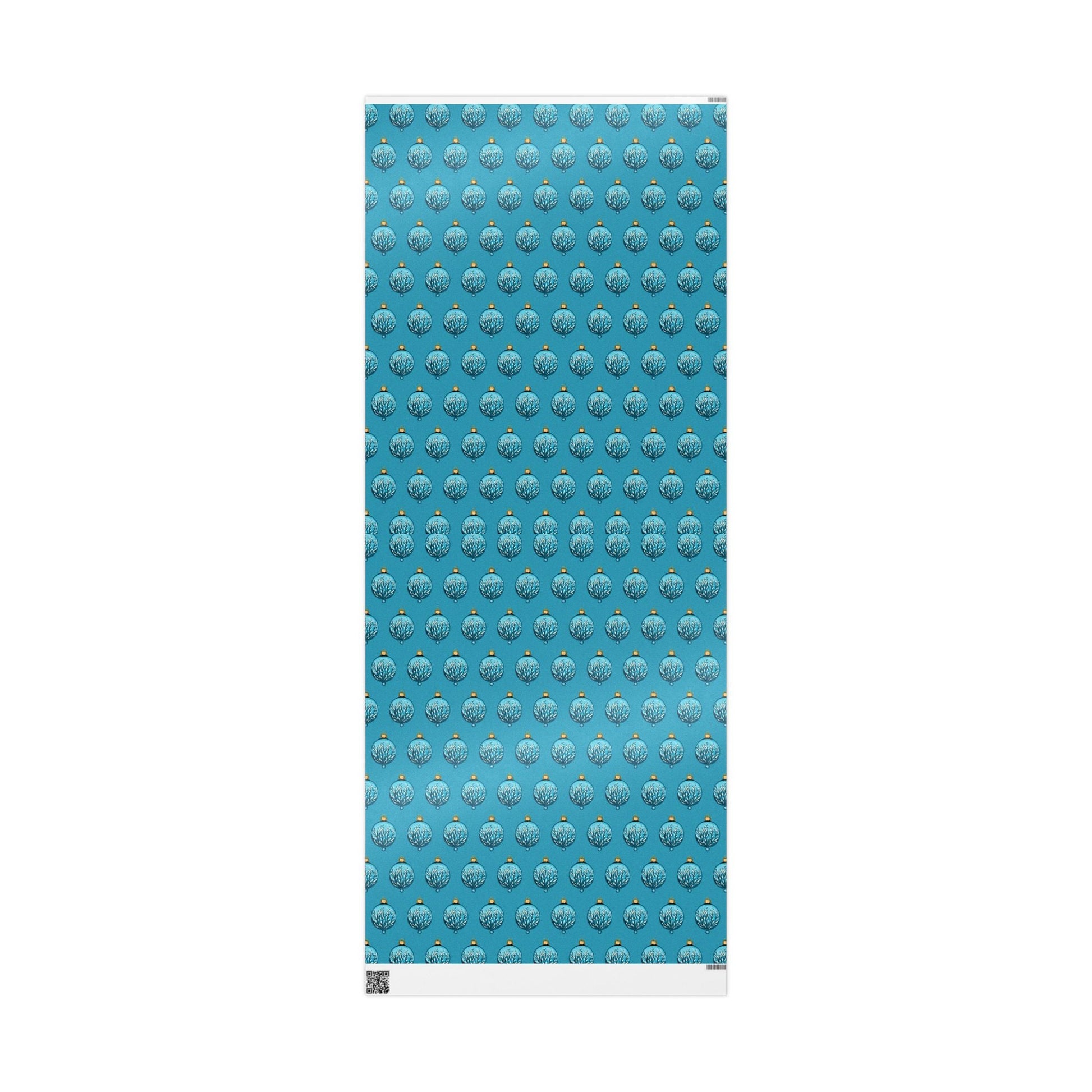 Teal Christmas Ornament Wrapping Papers - Blue Cava