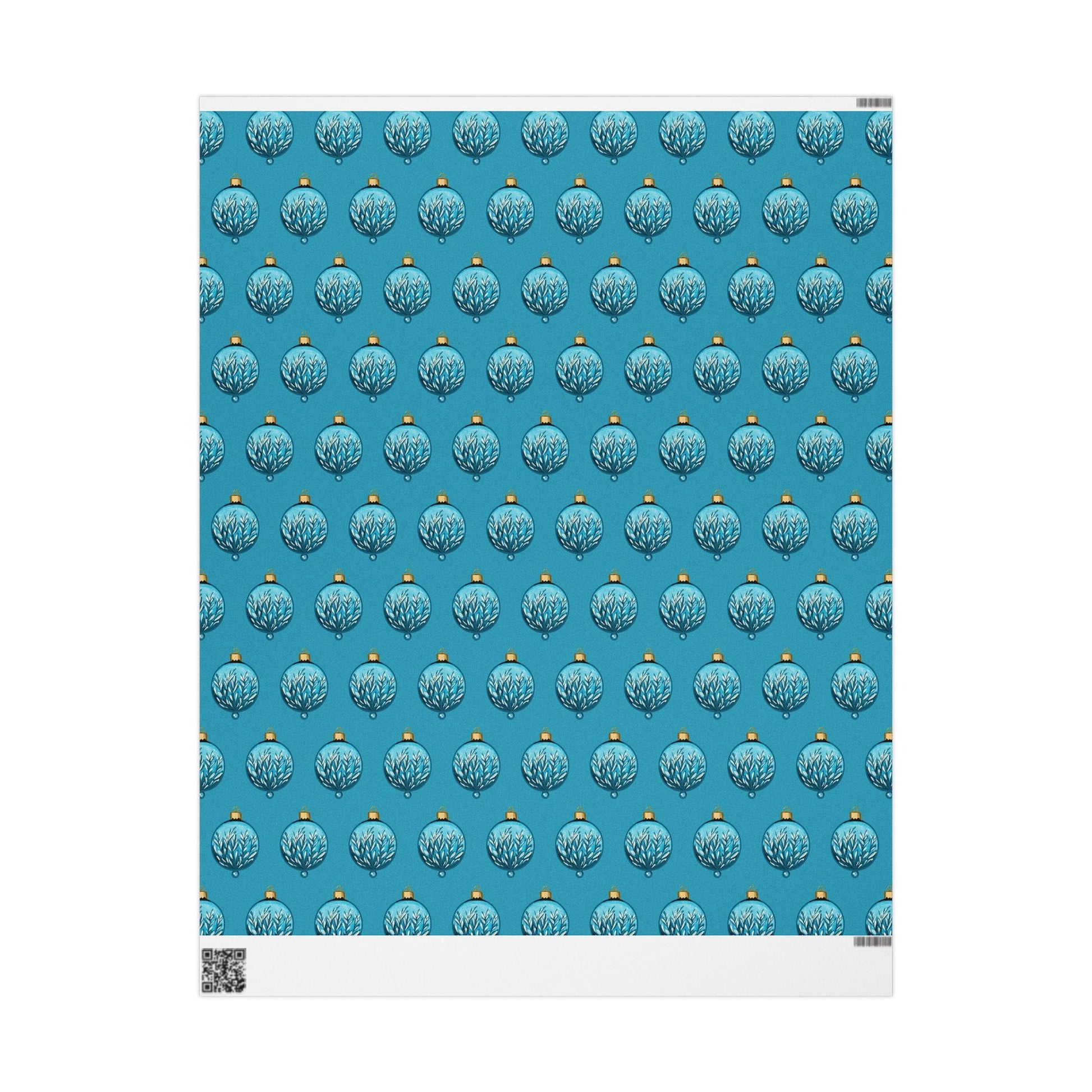 Teal Christmas Ornament Wrapping Papers - Blue Cava