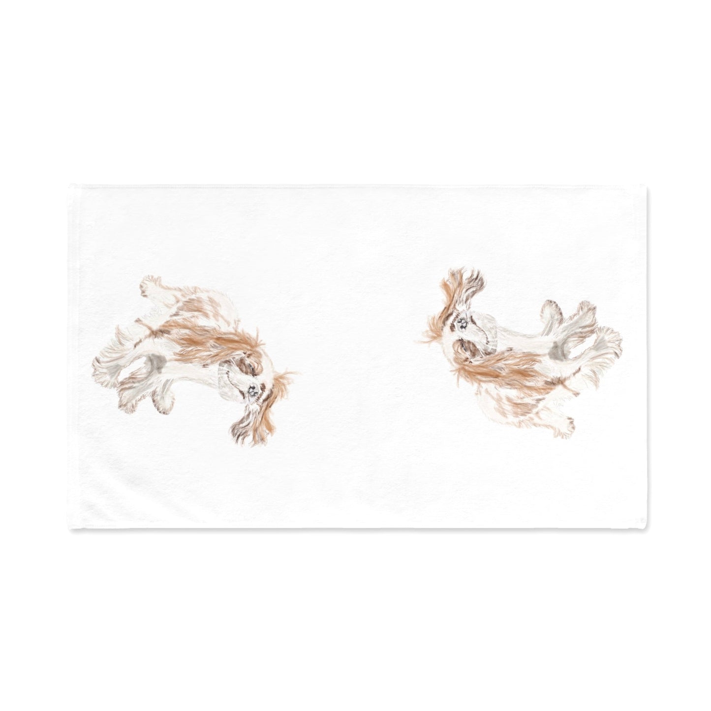“Teddy” King Charles Puppy Hand Towel (Poly/Cotton) - Blue Cava