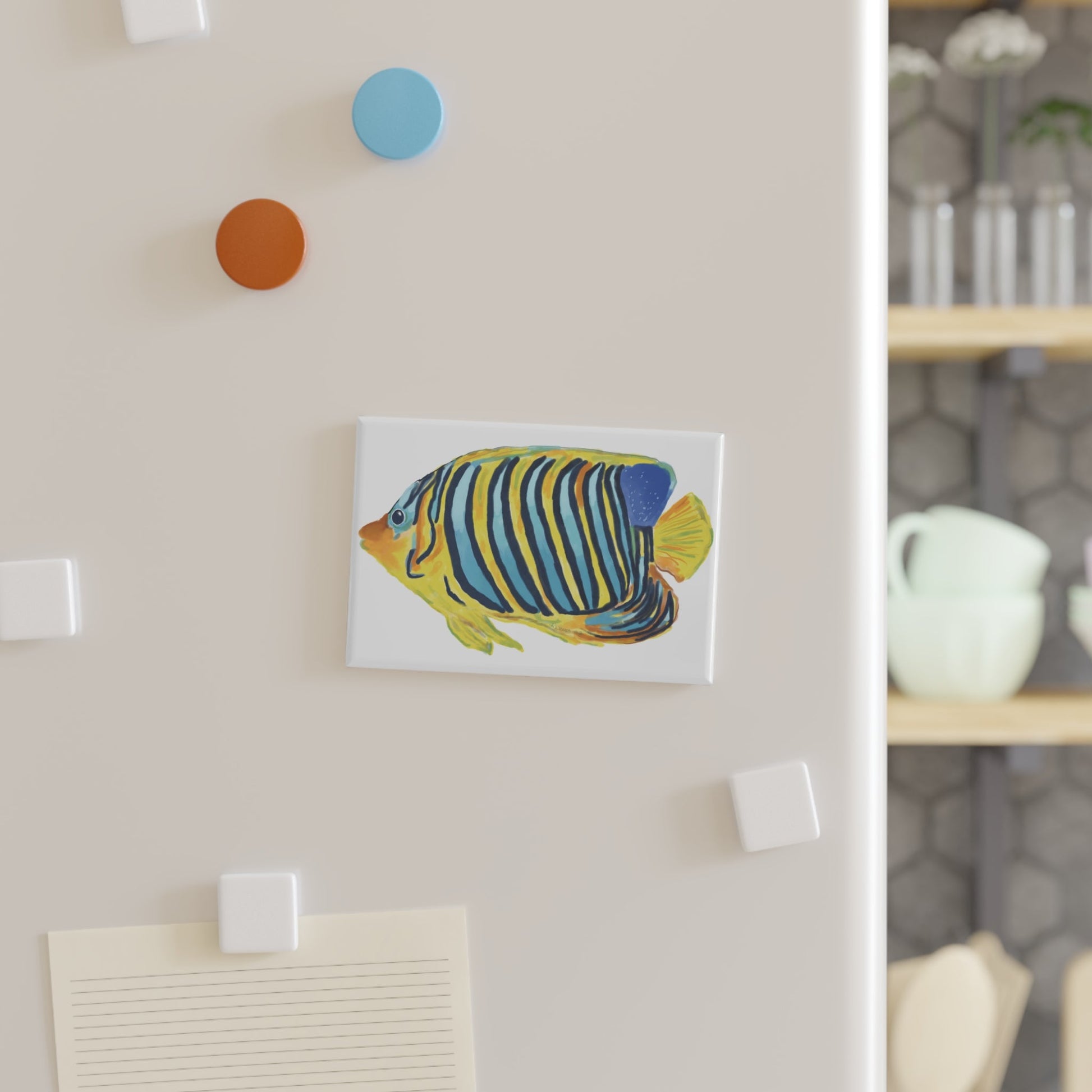 Vibrant Angel Fish Magnet Set - 1 pc & 10 pc - Blue Cava