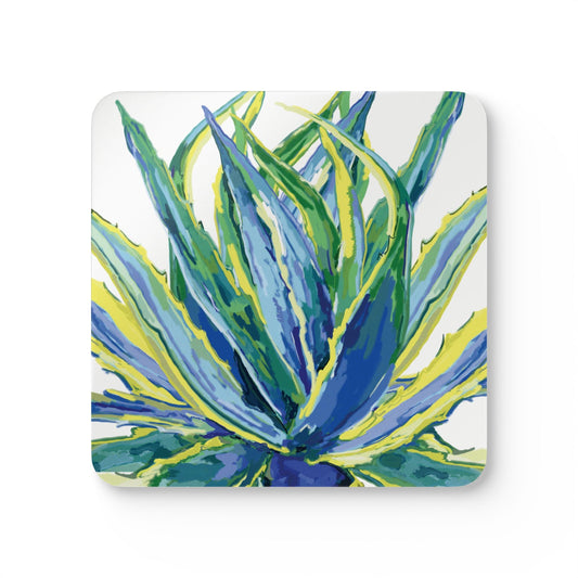 Vibrant Botanical Cork Coaster Set – Eco - Friendly Drink Protectors for Home & Events - Blue Cava