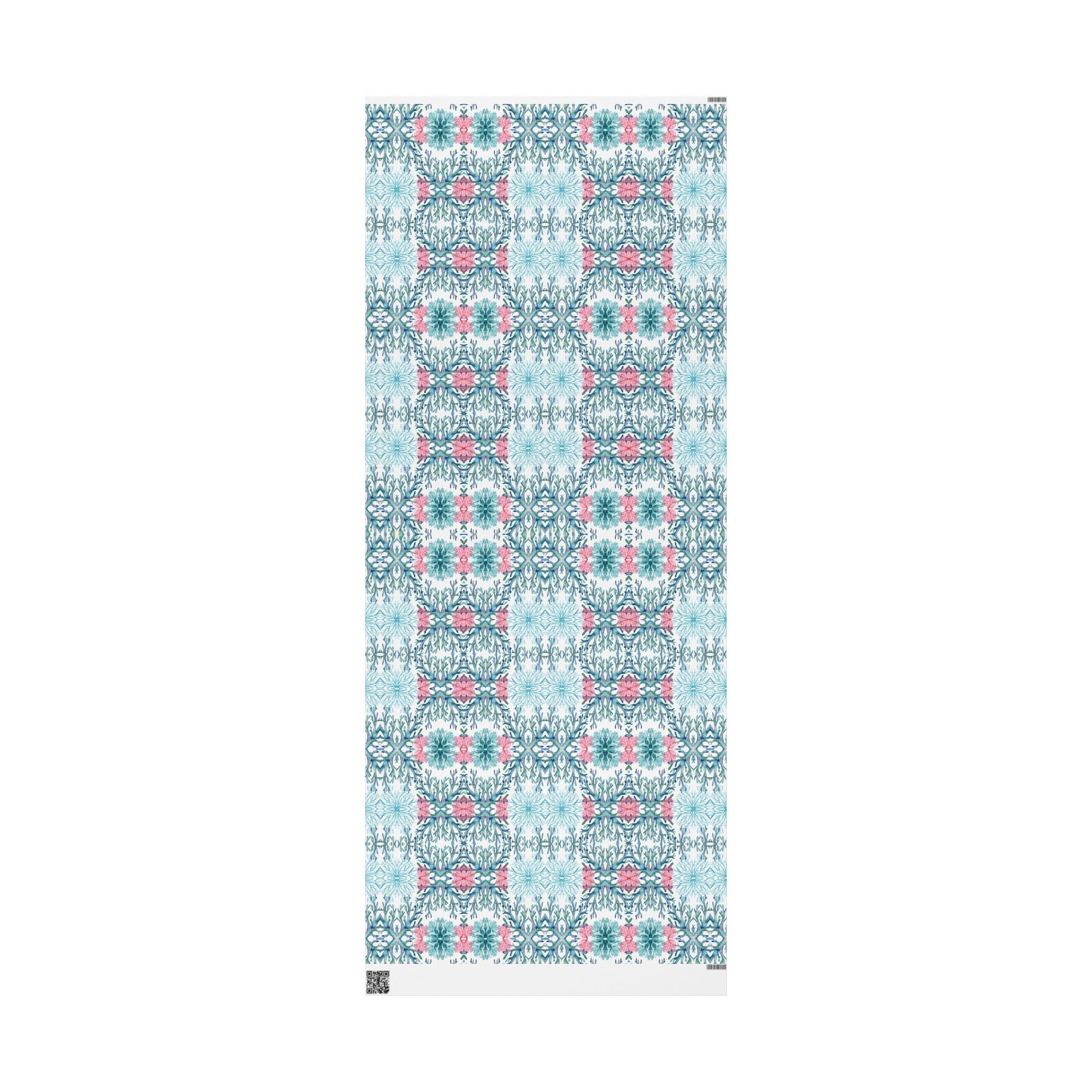Vibrant Coral Wrapping Paper - Colorful, Eco - Friendly Wrapping Paper - Blue Cava